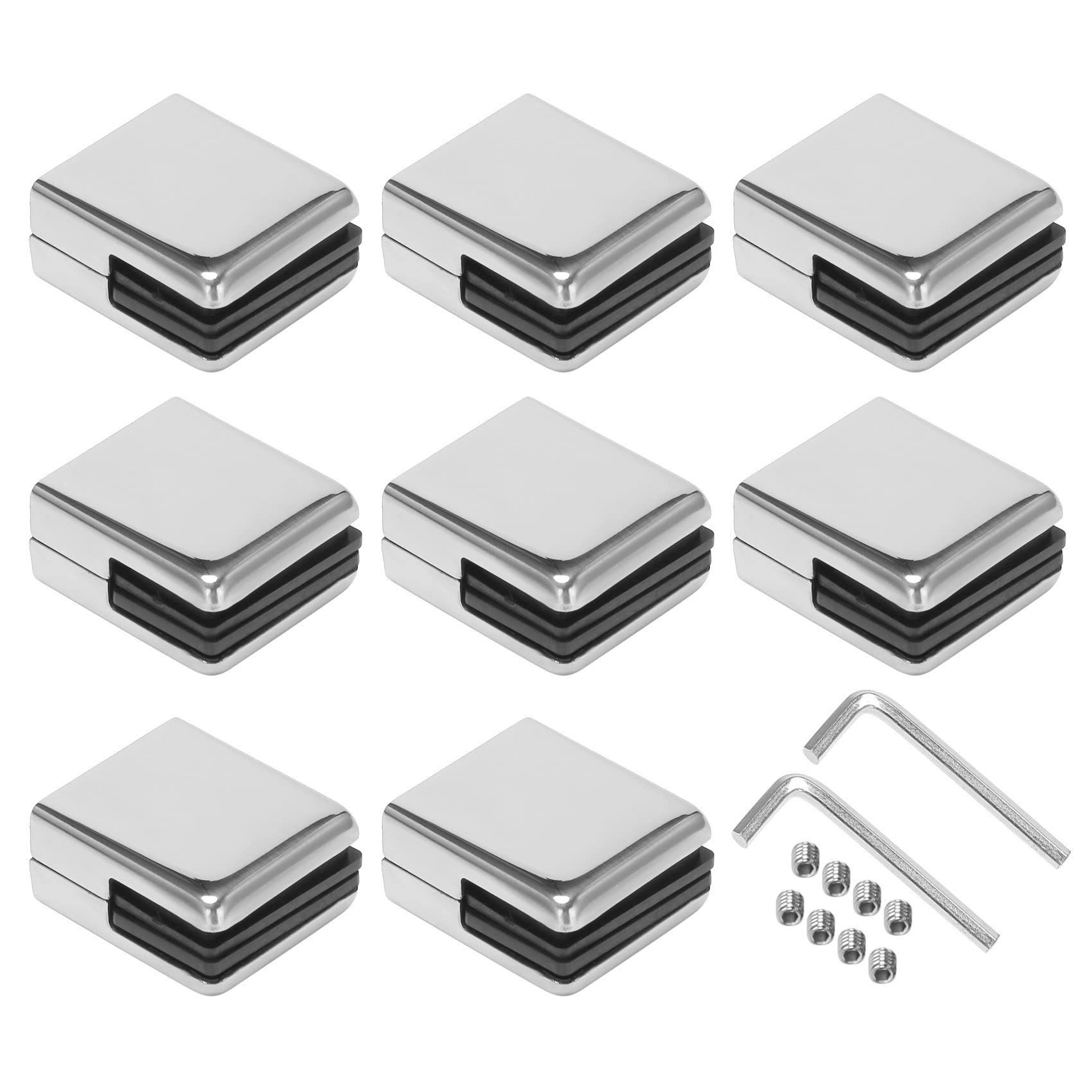 Morsetto per Vetro 8-10mm 16PZ Morsetti per Vetro nel Acciaio Inossidabile 304 Staffa per Vetro Regolabile