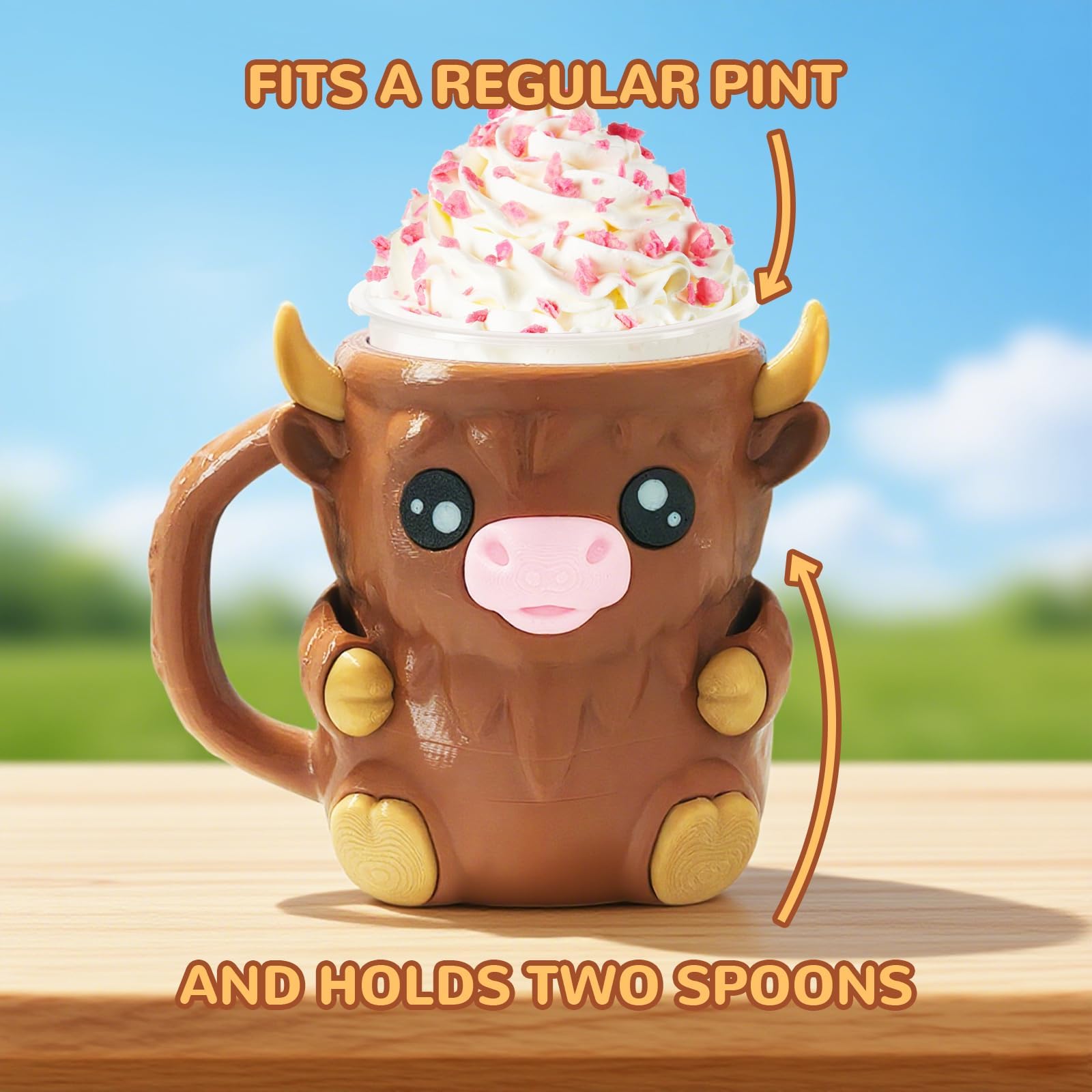 Porte-pinte à Glace En Forme De Vache Highland, Jolis Manchons De Bière