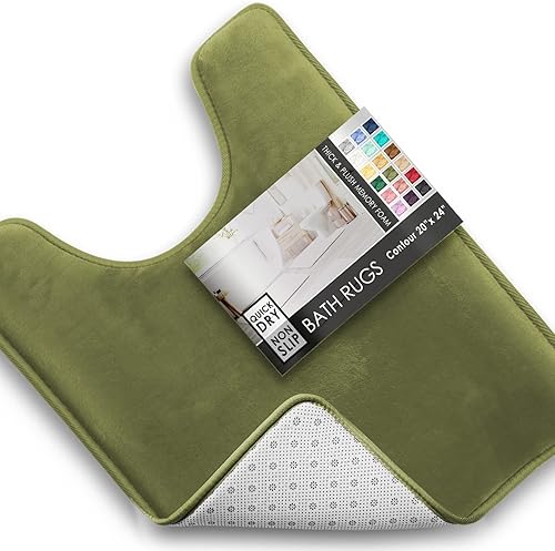 Miniatura 58 de Clara Clark - Tapetes para baño de espuma viscoelástica, terciopelo y felpa ultra suave, antideslizantes, lavables a máquina y de secado rápido,
