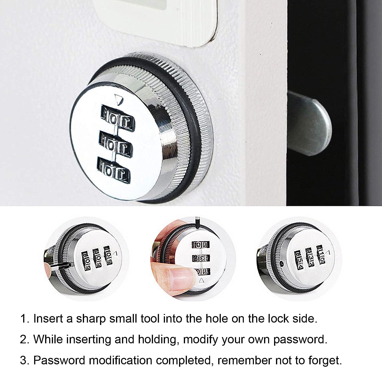 2 Piezas Cerradura de Vombinación de Cajón, Codificada Contraseña, Combinacion Cam Lock, Cerradura de Buzón de Combinación, para Buzón de Cajón de Gabinete