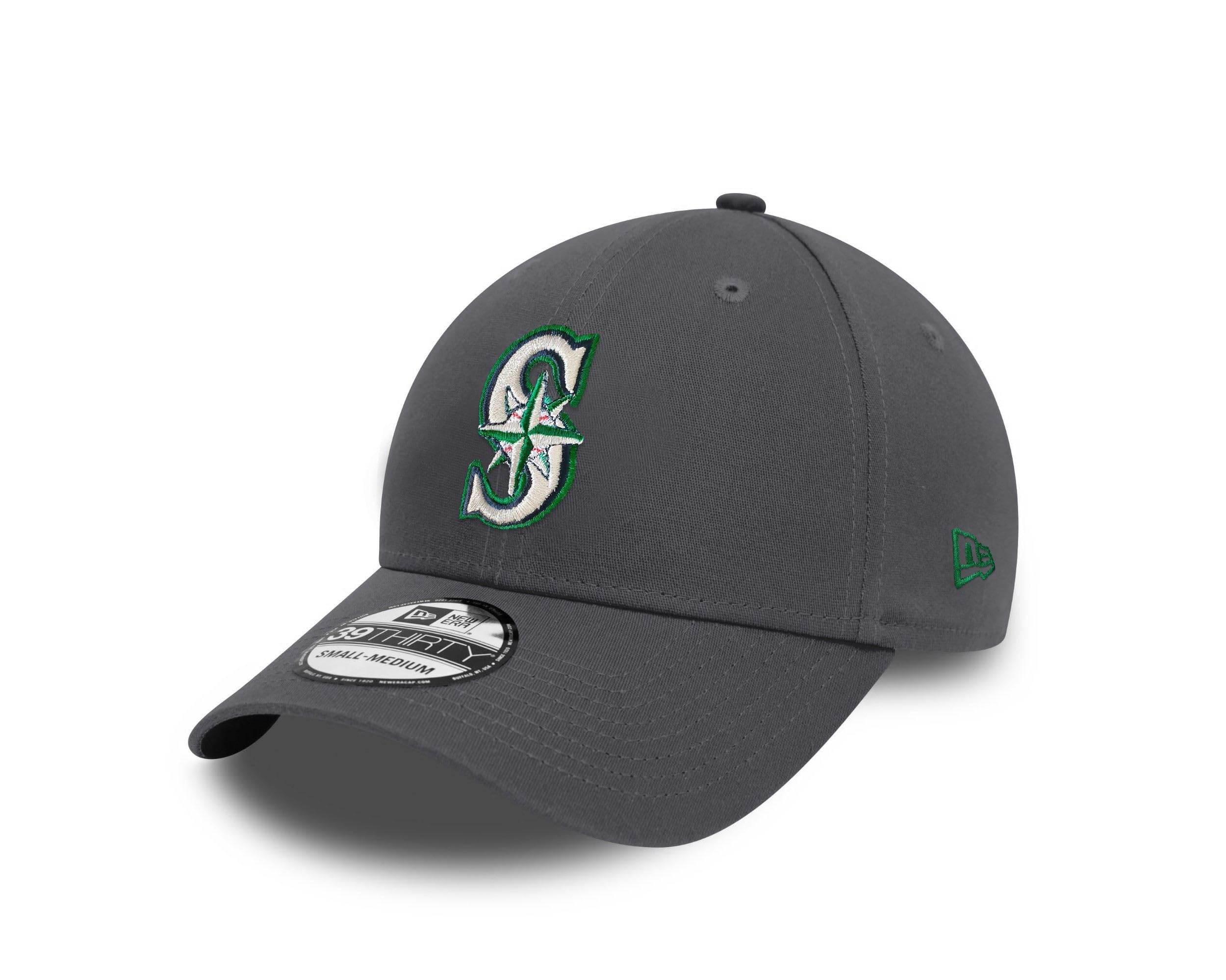New Era Unisex Seattle Mariners #31519 Seattle Mariners Mlb Graphene Grey 39Thirty Stretch Cap