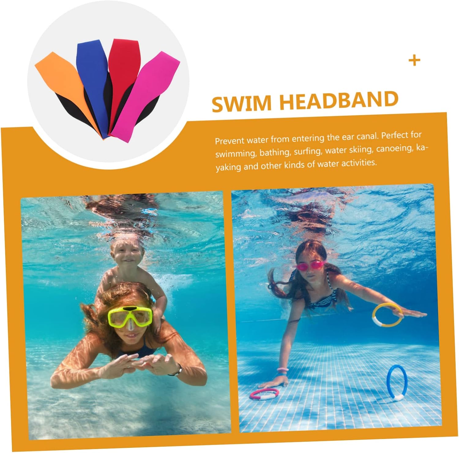 Toddmomy 16pcs Ear Band Headbands for Swimming and Diving Adjustable Unisex Ear Protectors for Bathing and Hair Washing Lightweight and Comfortable Design