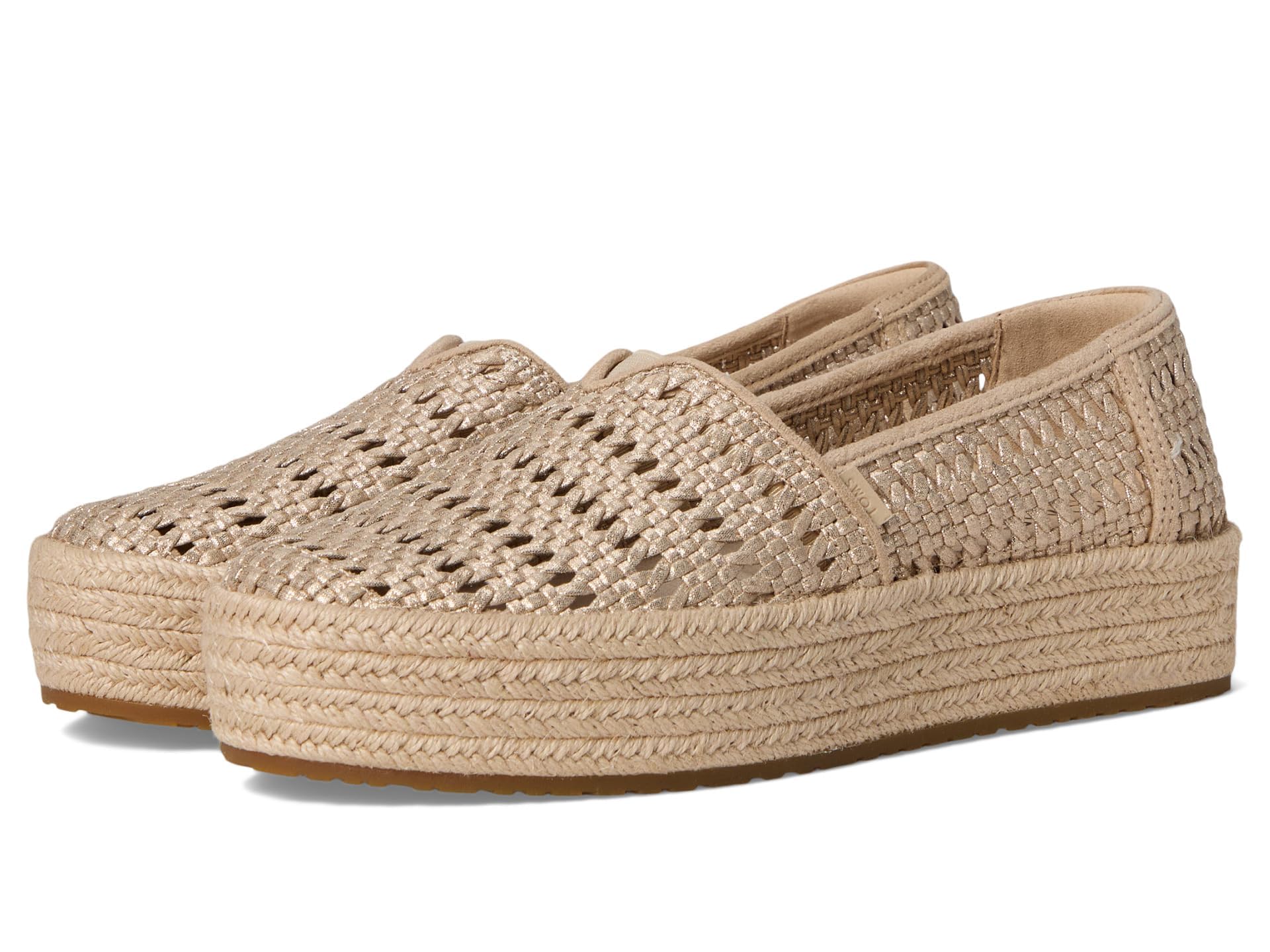 TOMS Damen Champagne Metallic Leather Basket WeaveSneaker