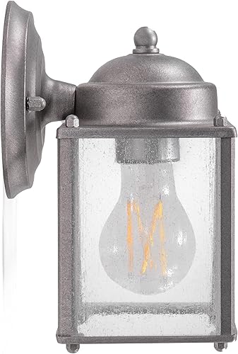 Miniatura 2 de CORAMDEO Luz cuadrada de autocar para exteriores, patio, cubierta, granero, ubicación húmeda, enchufe de base media estándar, acabado galvanizado