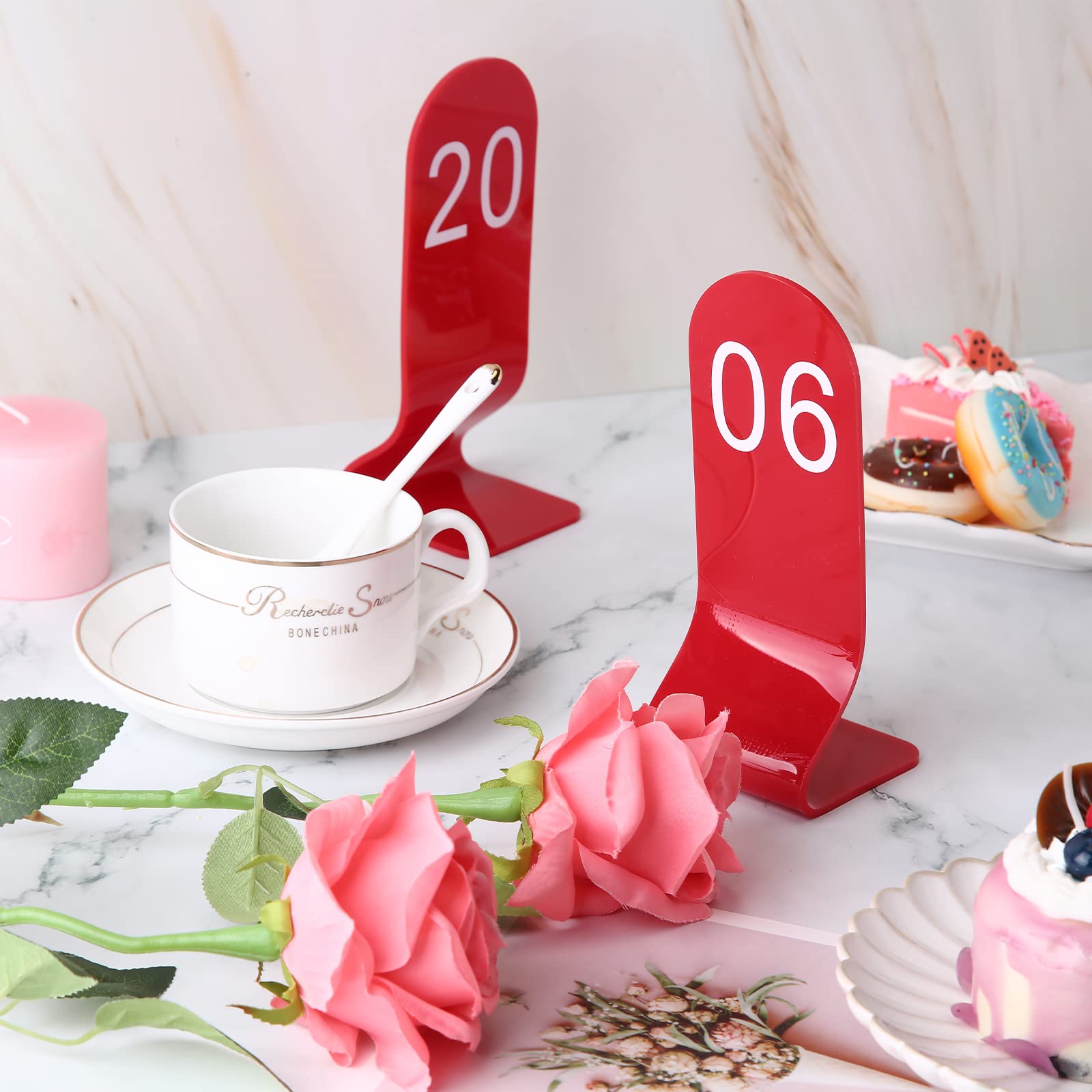 Chunful DIY Acryl Tischnummern – 20 Stück Mit Halter, 10,2 X 15,2 Cm, Blank Für Hochzeit & Event