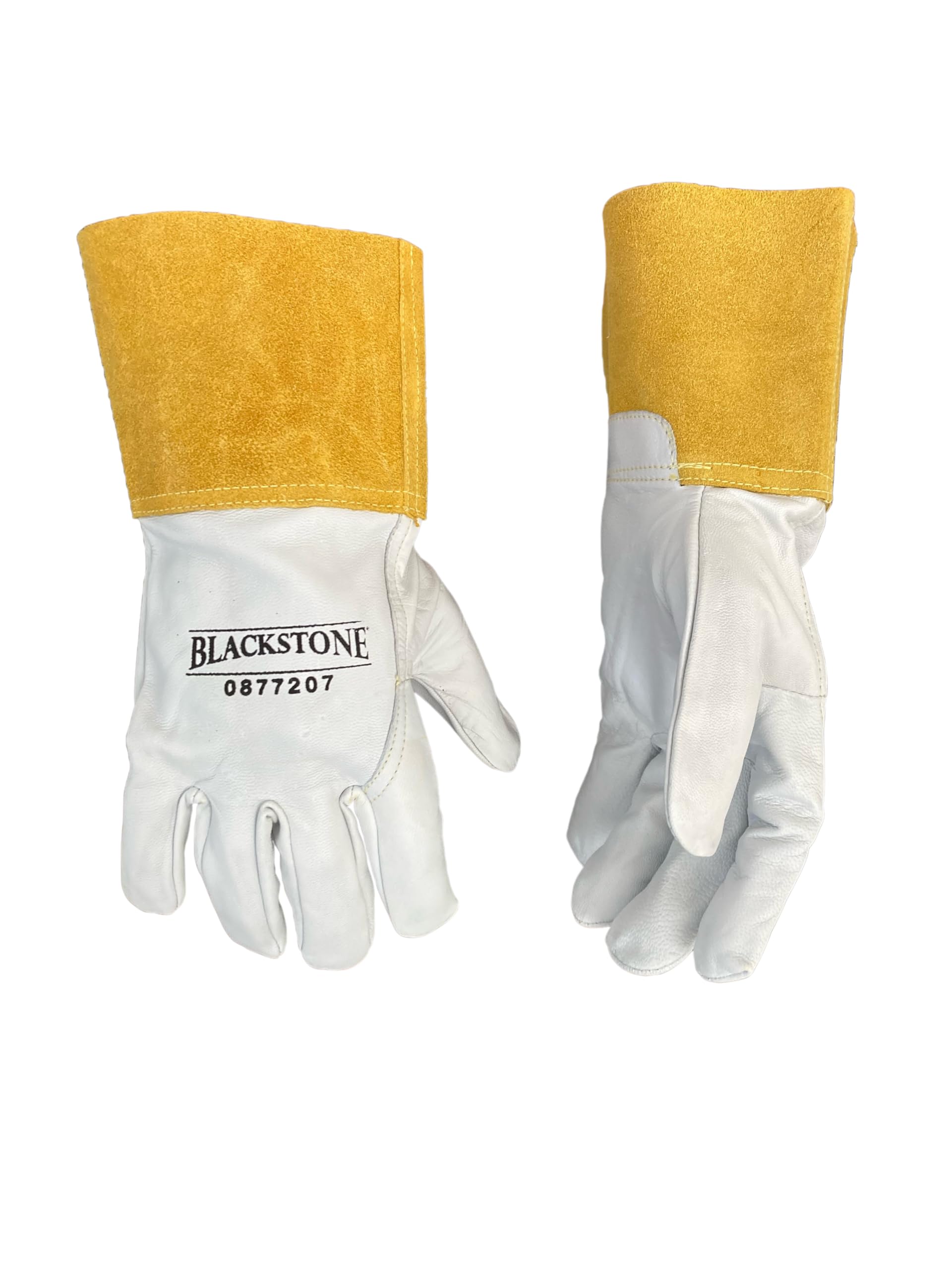 Generic Black Stone Premium Pearl/Brown Unlined Cowhide Cuff Goatskin TIG Welding Glove Large