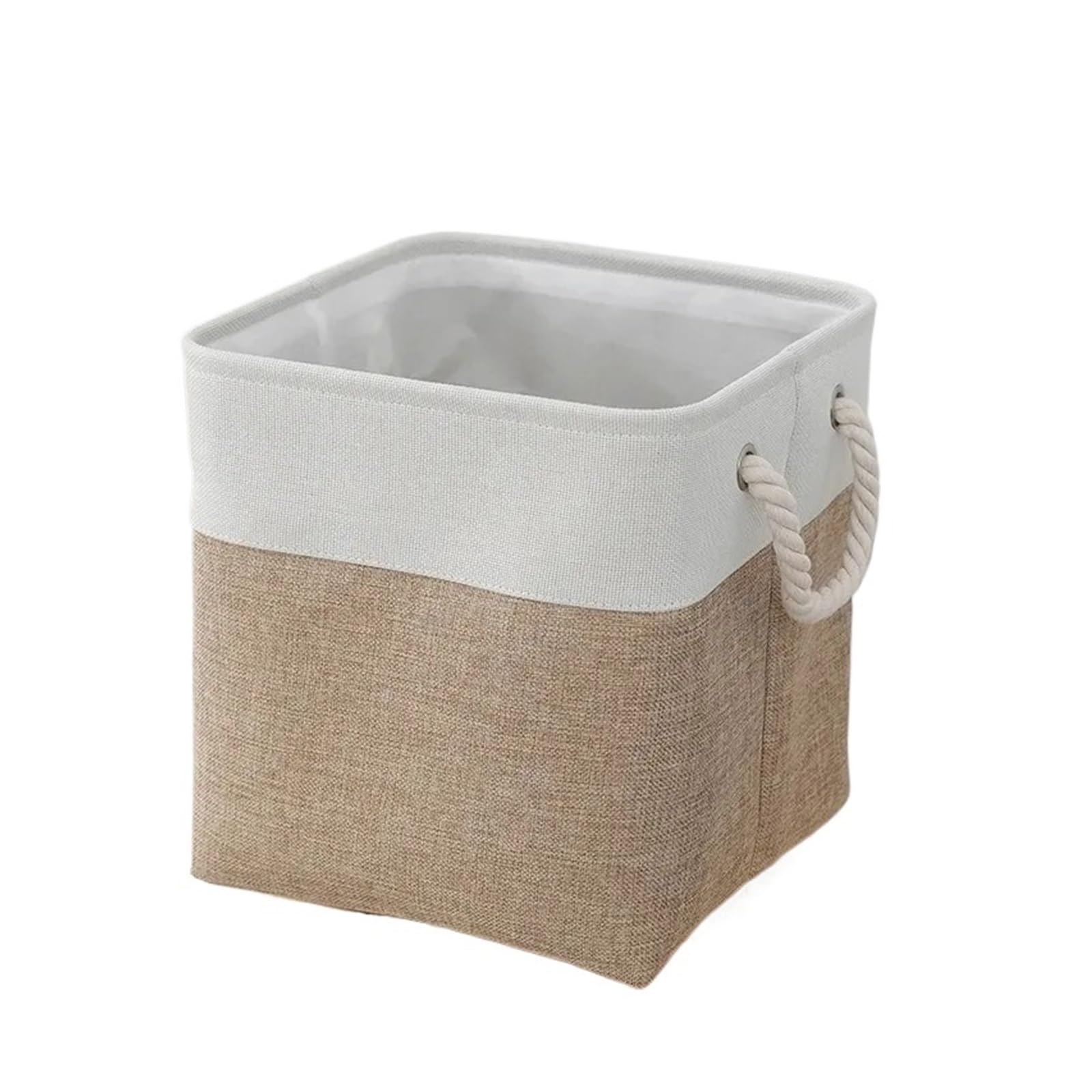 Fabric Storage Basket Home Supplies Sundries Sorting Basket Folding Linen Organizer Box Underwear Socks Storage(Brown)