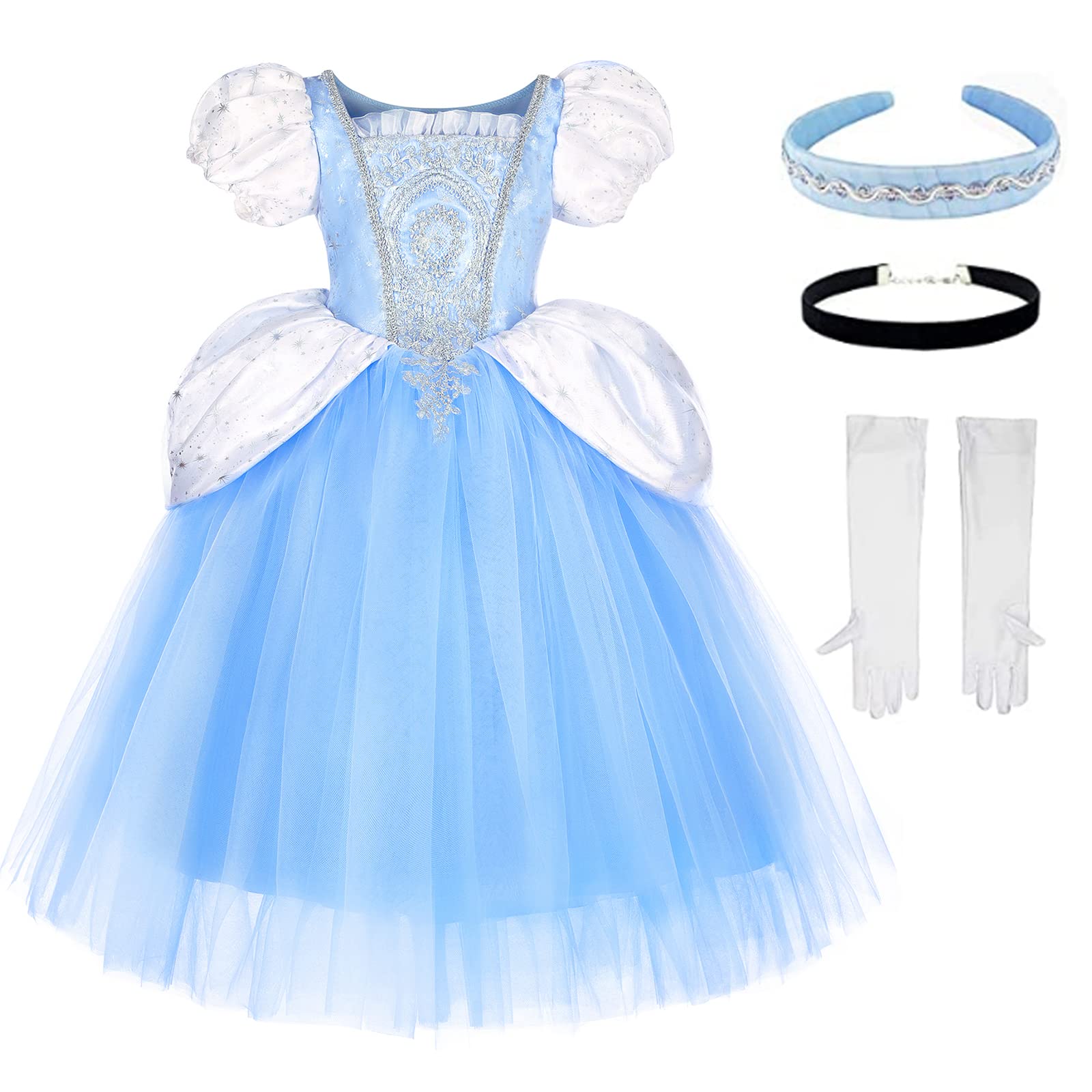 TYHTYM Deluxe Princess Costumes Little Girls Dress Kids Fancy Gown Cosplay Halloween Party
