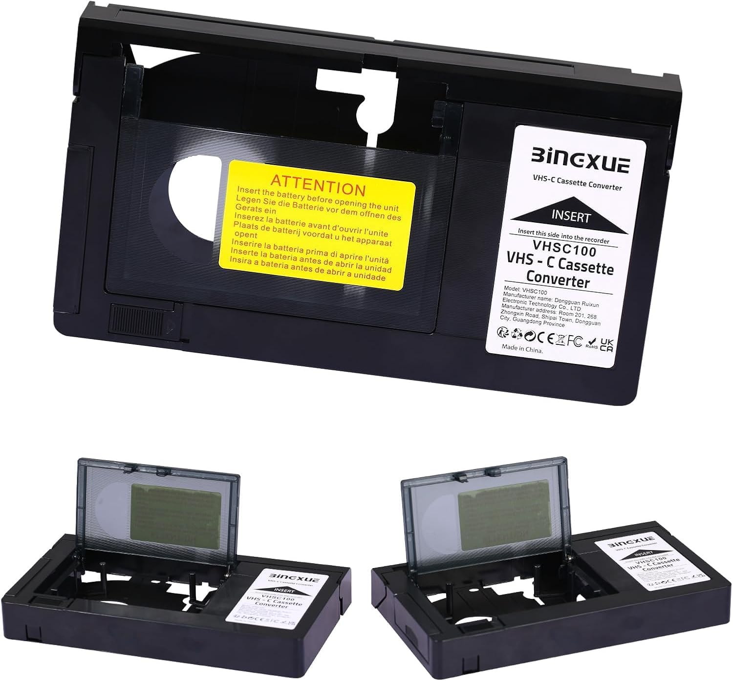 VHS-C Cassette Adapter, Compatible with 12mm VHS-C & S-VHS Camcorders - VCR Player Motorized VHS Cassette Converter (Not Compatible with 8mm/Mini DV/Hi8)