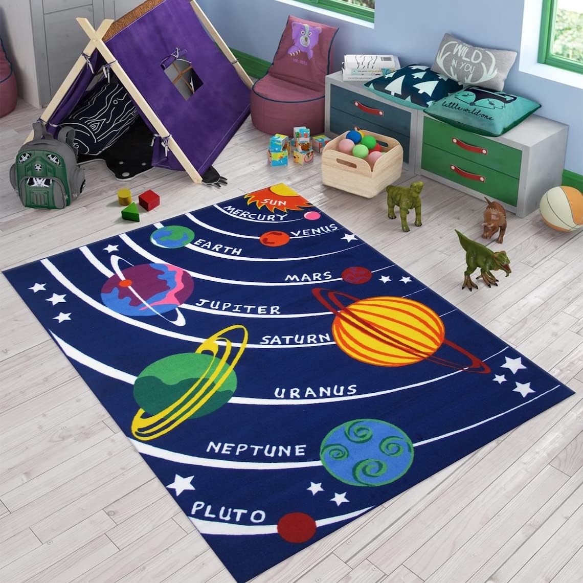 Solar System Rug, Kids Room Rug C659 (47”x71”)=120x180cm
