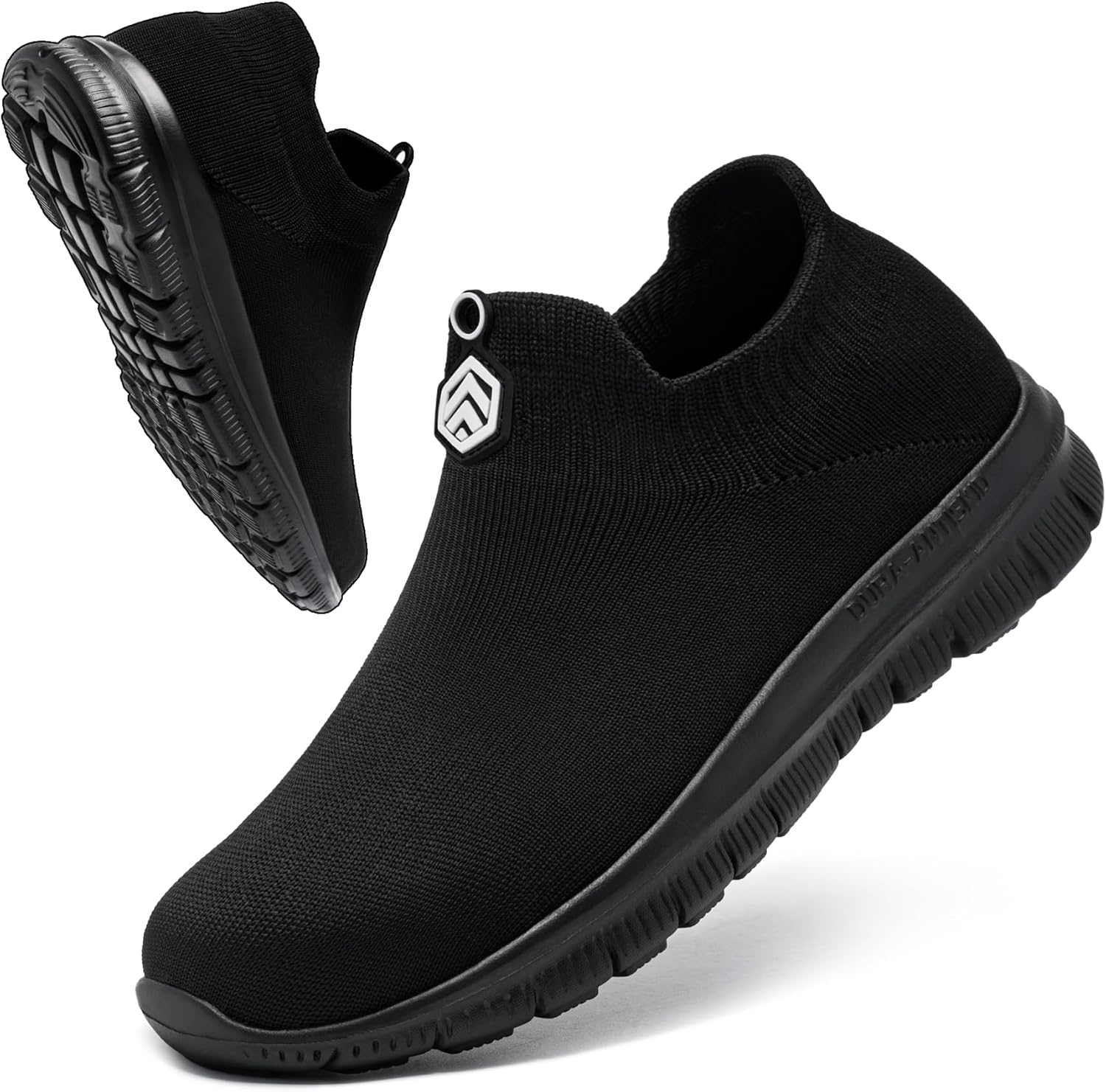 LARNMERN Slip on Steel Toe Shoes for Men Women Composite Toe Shoes Slip on Sneakers Work Safety Shoes Comfortable Lightweight Construction Running Walking Tennis Shoes