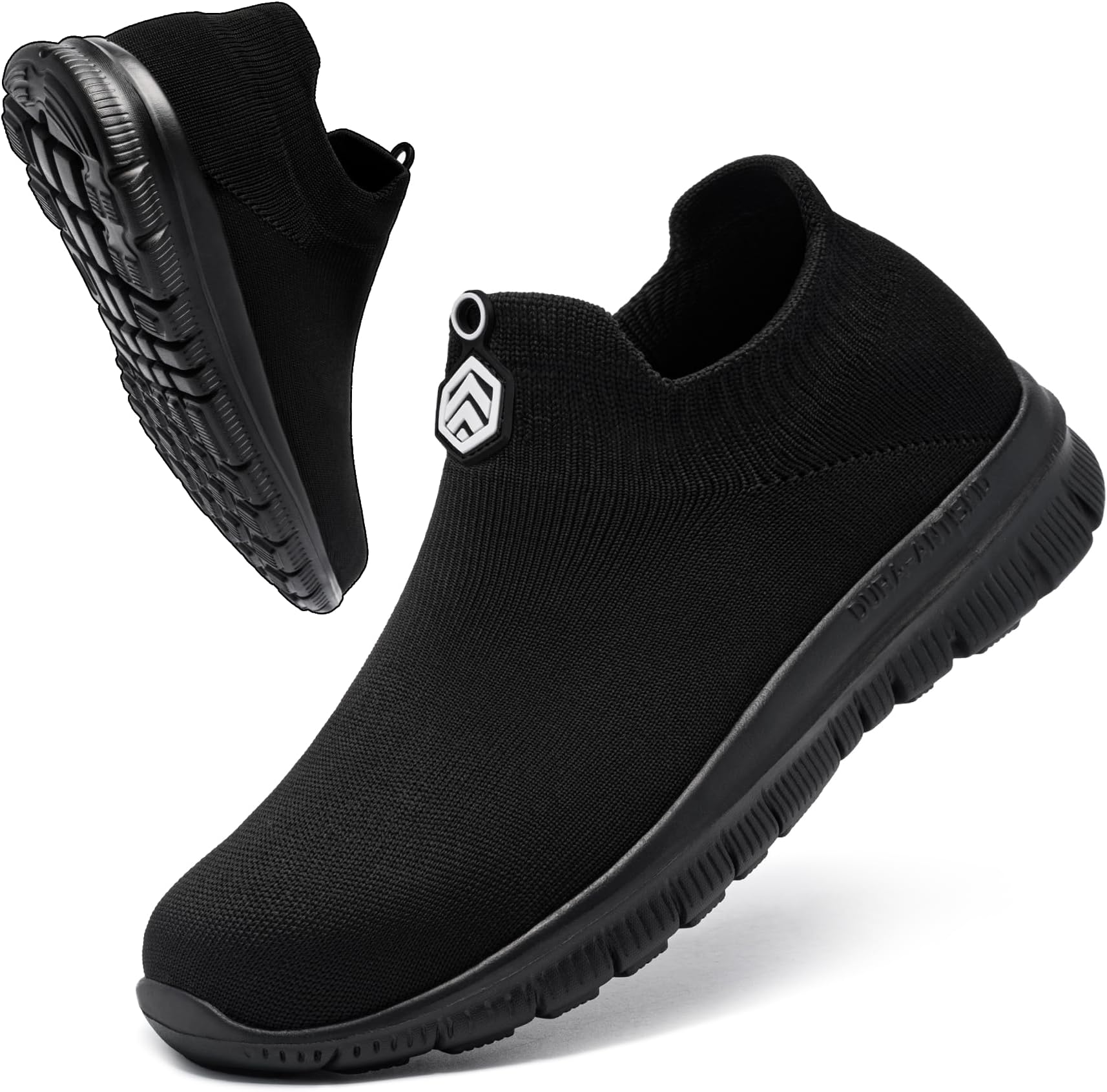 LARNMERN Slip on Steel Toe Shoes for Men Women Composite Toe Shoes Slip on Sneakers Work Safety Shoes Comfortable Lightweight Construction Running Walking Tennis Shoes