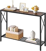 Vista 1 de Tajsoon Mesa de Consola de 41.8 pulgadas, Mesa de Entrada Industrial de 2 Niveles, Mesa de Sofá Estrecha con Estantes, Mesa de Entrada para Entrada