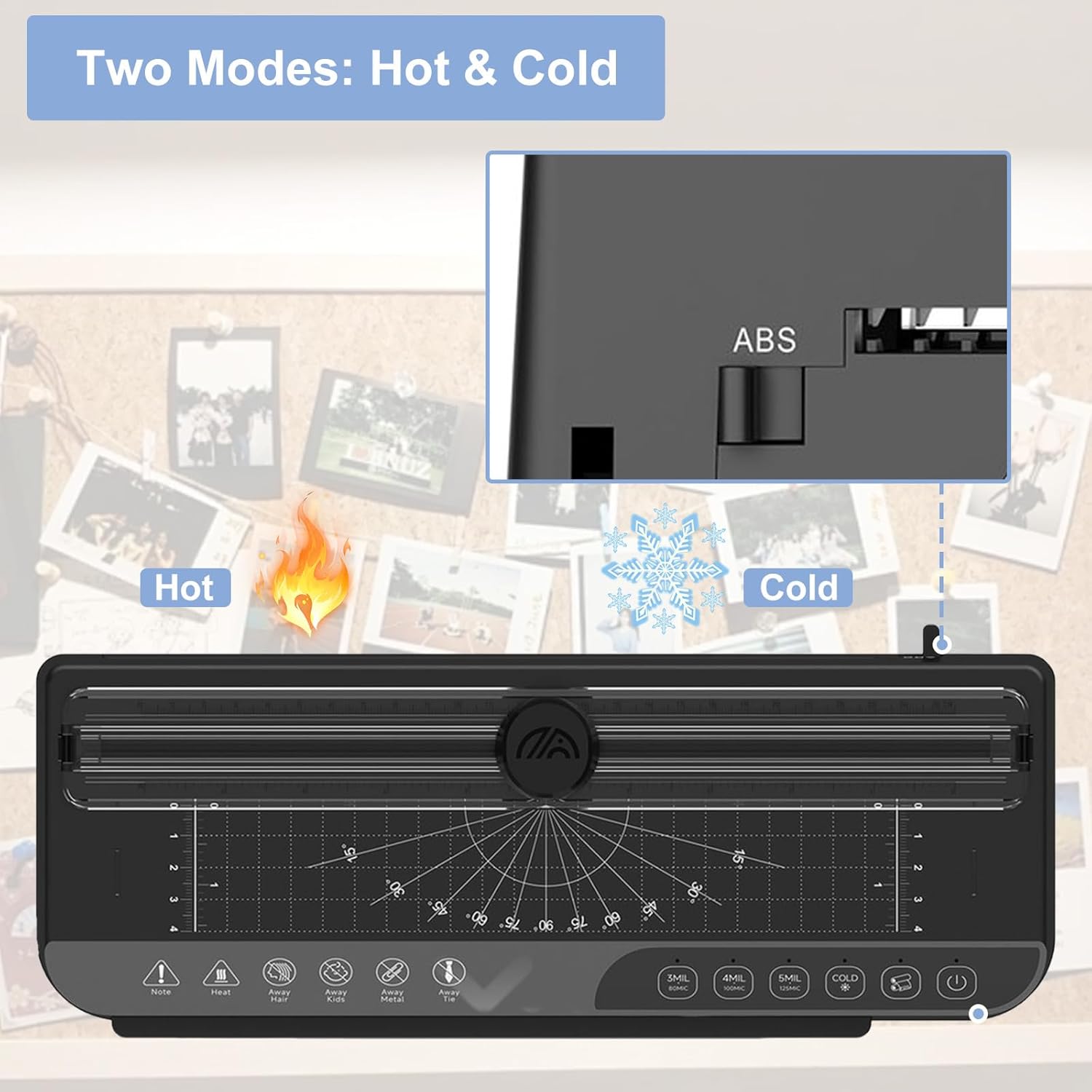 Qivine Laminating Machine with Lamination Sheets, 13'' Laminate Machine with Laminating Paper 4-in-1, Portable Personal Laminators Hot & Cold for Teachers Home School Use