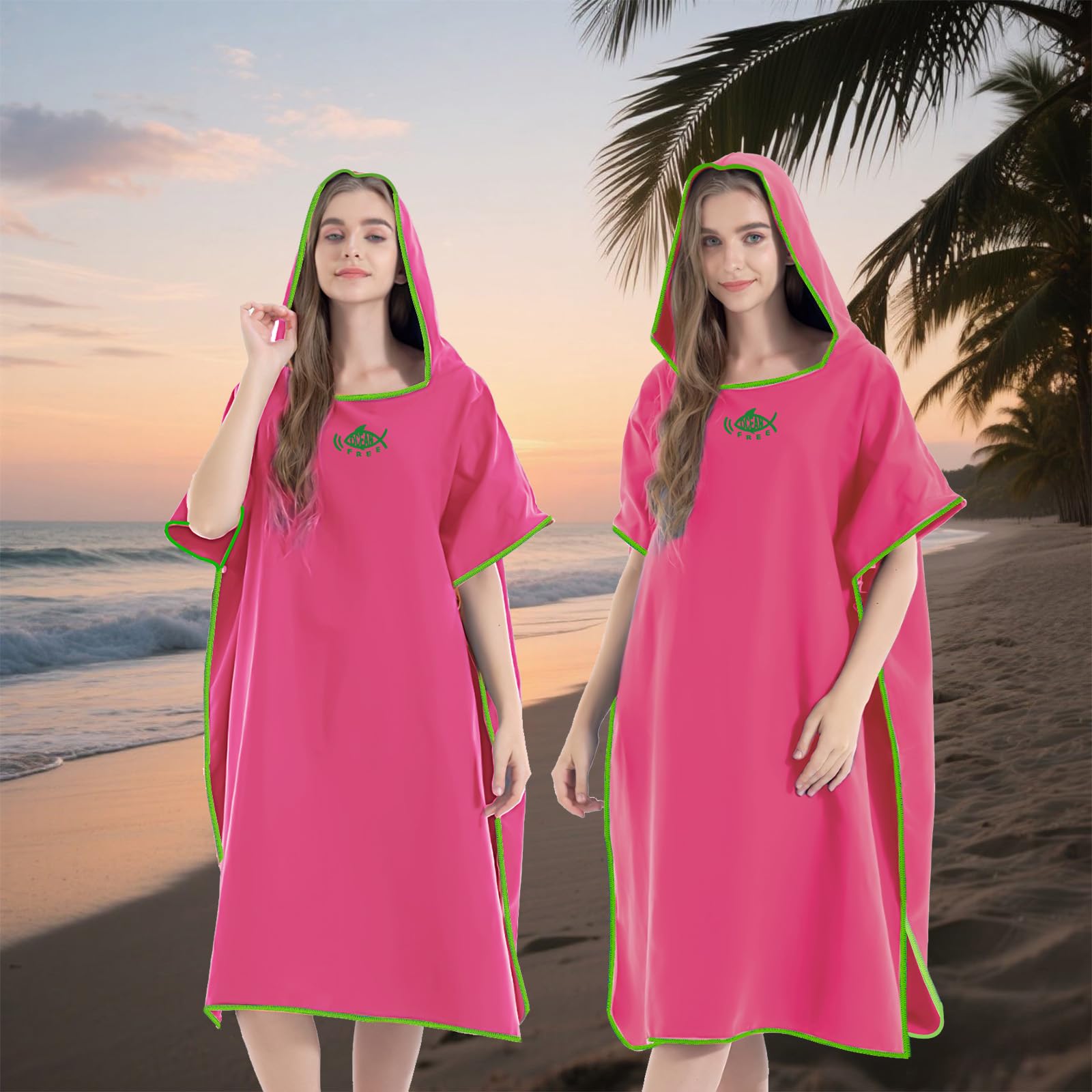 Poncho Toalla Adulto Hombre Mujer de Microfibra Extra Largo Secado Rápido Ligero Tamaño Universal para Natación Playa