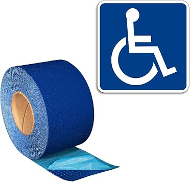 DuraMark ADA Handicap Parking Marking Kit Reflective RPT-750 Slip-Resistant Pavement Tape Blue, 4"x36ft & 48"x48" Heat-Applied Handicap Symbol BASt Certified, Durable, ADA Compliant