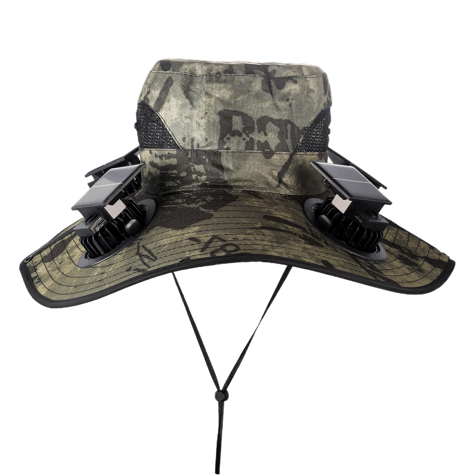 Sombrero con Ventilador Incorporado y Panel Solar, 4 Ventiladores y ala Ancha Protección Solar, Sombreros para Mujer, para Pesca, Jardinería, Senderismo, Trabajo de Verano