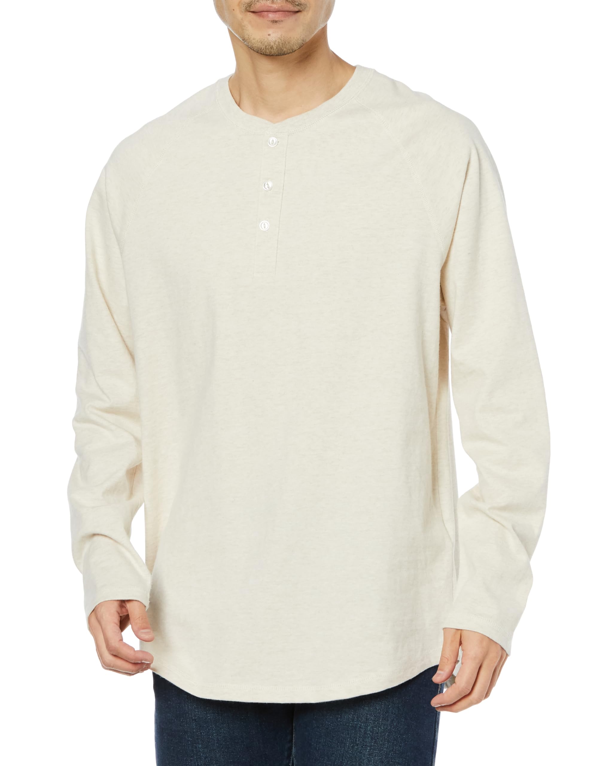 [Amazon Essentials] ヘンリーネック シャツ レギュラーフィット 長袖 メンズ