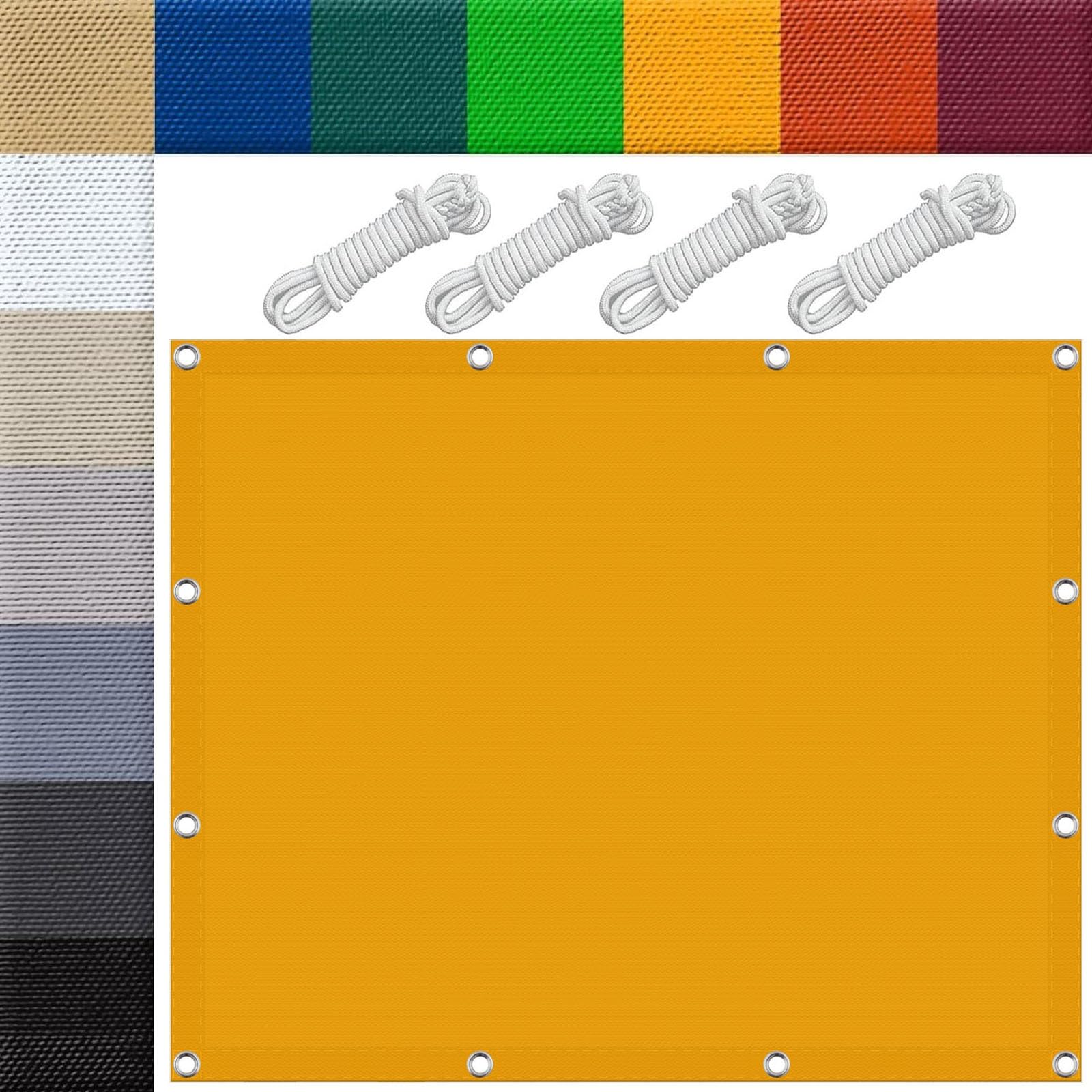 Voile d'ombrage imperméable 6.5x8m rectangulaire or pour la protection solaire de grande terrasse