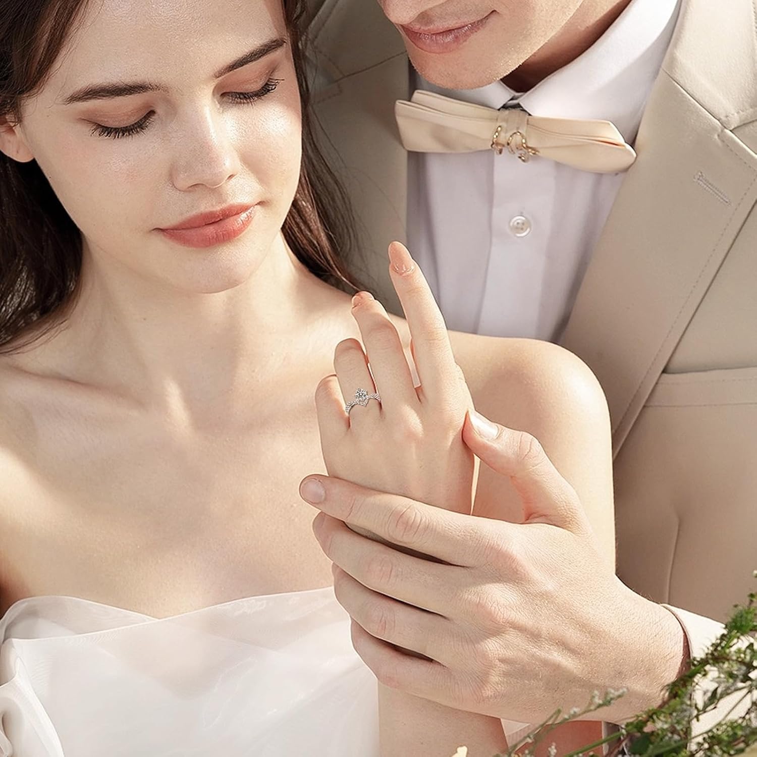 Moissanite Women's Engagement Ring, Moissanite Women's Promise Ring, Sterling Silver Engagement Ring, Fashion Jewelry for Women - Image 9