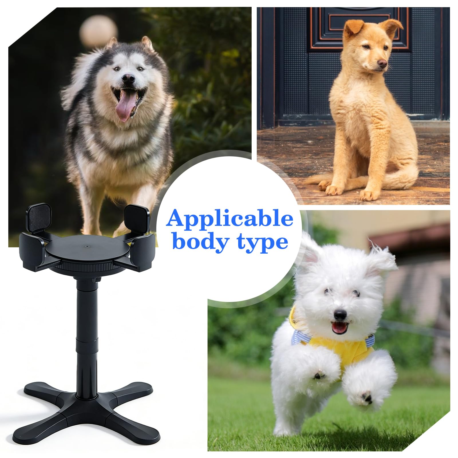 Comedero ajustable en altura: plástico ABS, gris, cuenco para perros elevado, cuenco antideslizante ajustable, comedero para perros, para alimentación de mascotas, adecuado para cuencos de 14