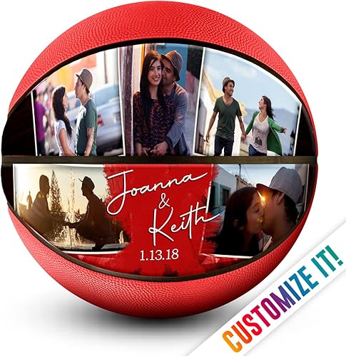 Baloncesto de amor con foto personalizada, baloncesto personalizado con imágenes y texto, el mejor regalo para el día de San Valentín, boda,