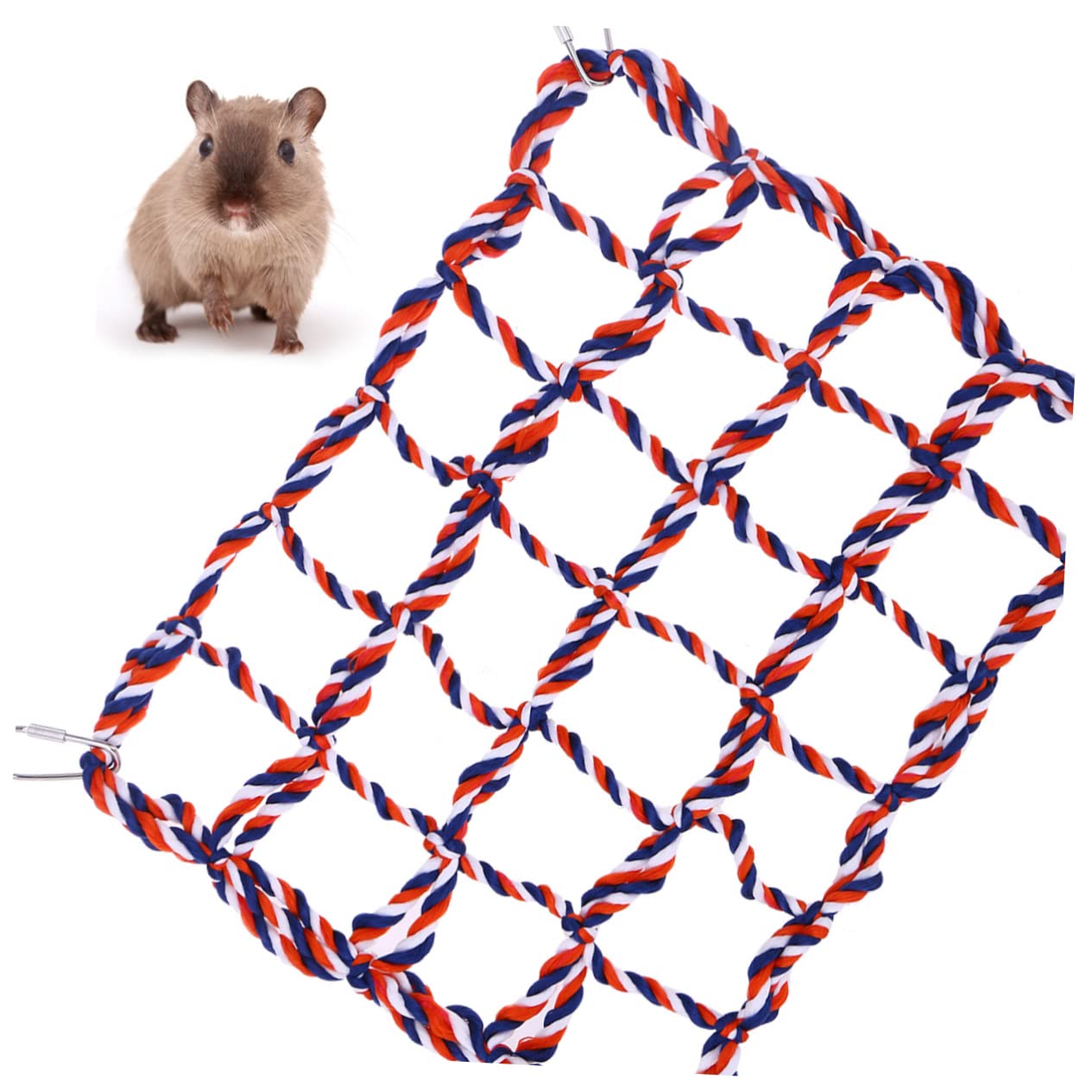 VANZACK 3stücke Kleine Tier Hängematte Baumwolle Mit Kletternetz Für Hamster Ratten Und Frettchen Fördert Einfach Zu Befestigen Mit Metallclips Für Käfige