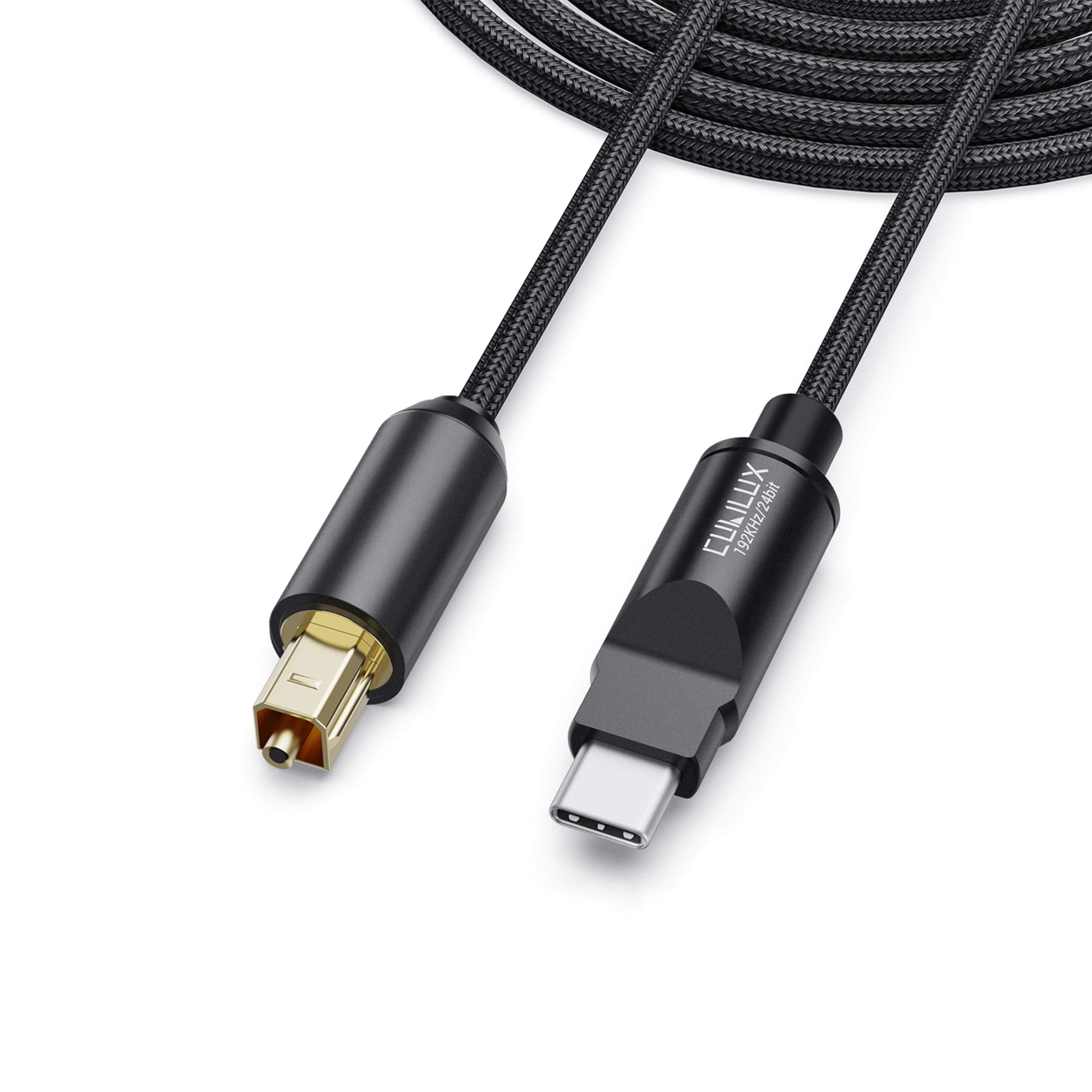Cubilux USB C auf TOSLINK optisches Audiokabel, unidirektionaler Type C auf SPDIF S/PDIF Transmitter für Computer, MacBook und PS5, 6,6 Fuß