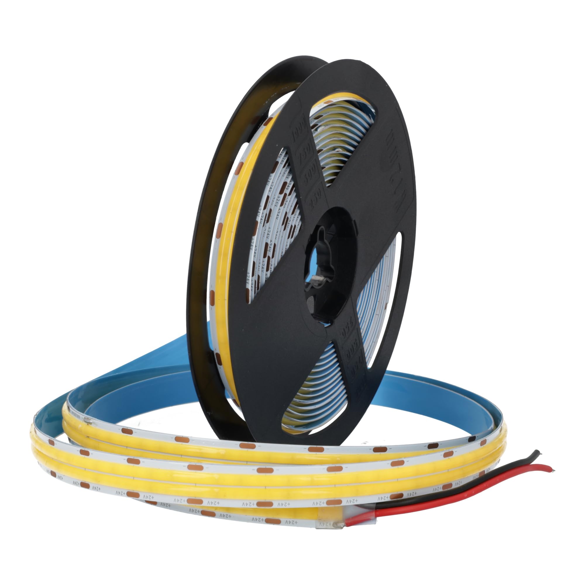 JANDEI COB LED Streifen 24V, 5m | 3000 LEDs, 21W/m, Warmweiß 3000K | Selbstklebend, Zuschneidbar | Für Innenbeleuchtung
