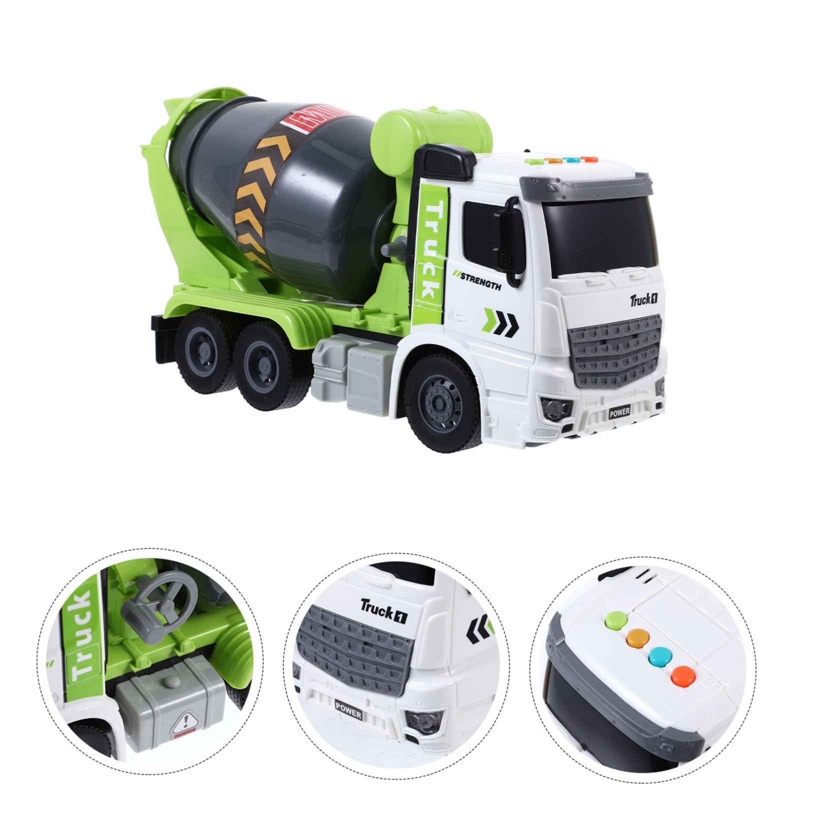 Mipcase Plastica Camion Musica in Betoniera e Luci Giocattolo Verde