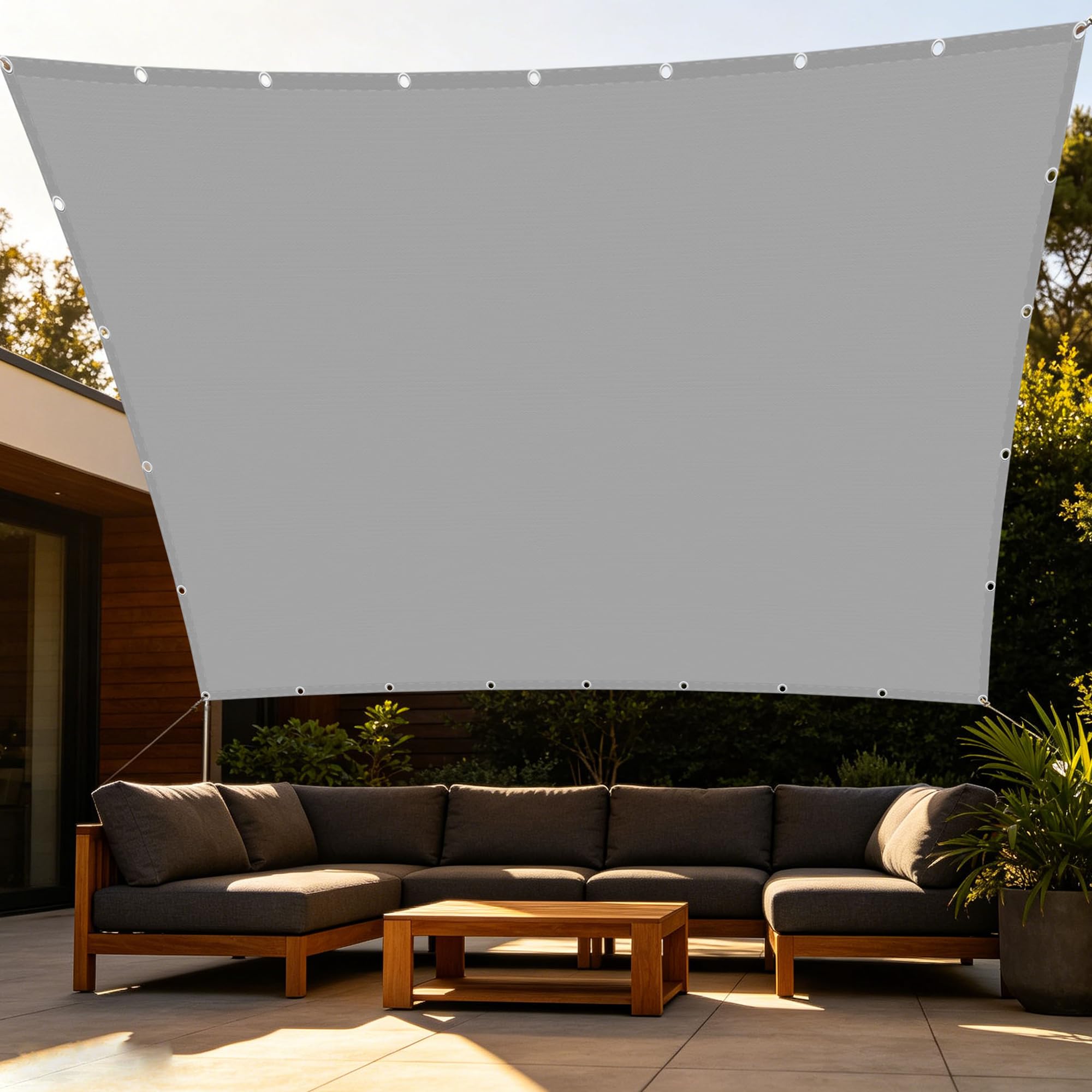 Voile d'ombrage gris clair 90x280 cm imperméable pour balcon et terrasse
