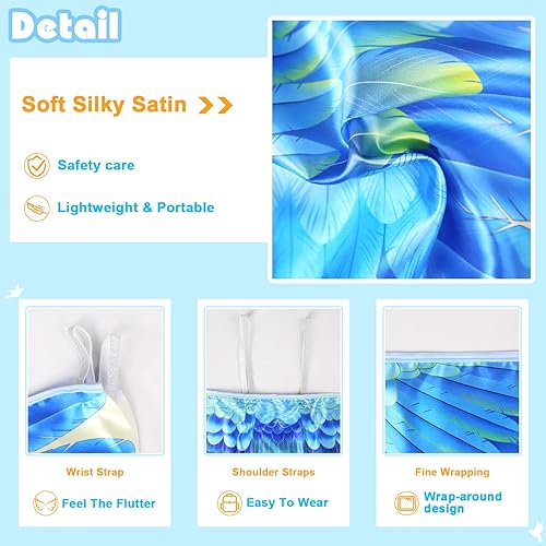 Miniatura 6 de Disfraz de pájaro, alas de loro, para niños con diademas de pájaro, capa de disfraz de águila para niños y niñas, regalos de fiesta de Halloween