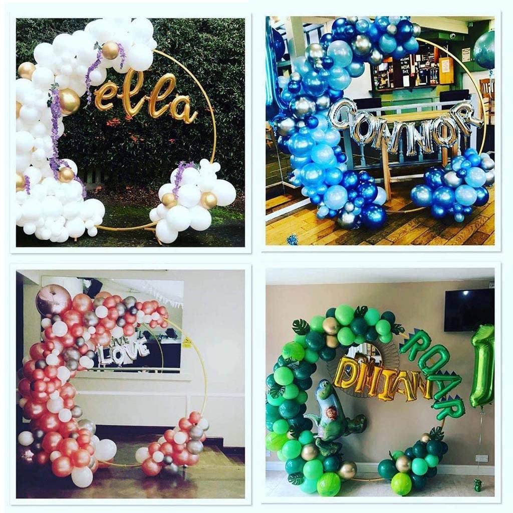 Metall Hochzeitsbogen Rund Ballongirlande Set Ballonbogen Gestell, Wetterfest und freistehend Rosenbogen aus Metall, FüR Luftballon Halter Traubogen Hochzeit Ballon Bogen