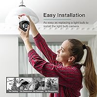 Vista 3 de SYMYNELEC 5GHz/2.4GHz Light Bulb Security Camera Outdoor Waterproof 2.5K, 5G Dual Band WiFi Light Socket Security Camera with AI Human Motion