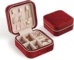 SYCARON Petite boîte à bijoux, organisateur de bijoux de voyage tendance Mini Bijoux Case Storage pour femmes Cadeaux d'anniversaire Boucles d'oreilles Bracelets Collier Accessoires, Rose