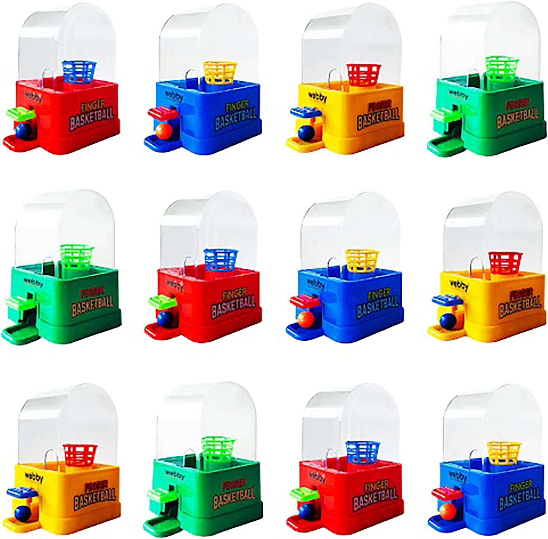 Webby Mini Finger Basketball Shooting Game For Kids|Party Favors|Small Game Toy|Toy Ball Sports|Mini Handheld Desktop Table Game|Birthday Return Gift Toy For 4 Years Old Boys (Pack Of 12) - Multicolor