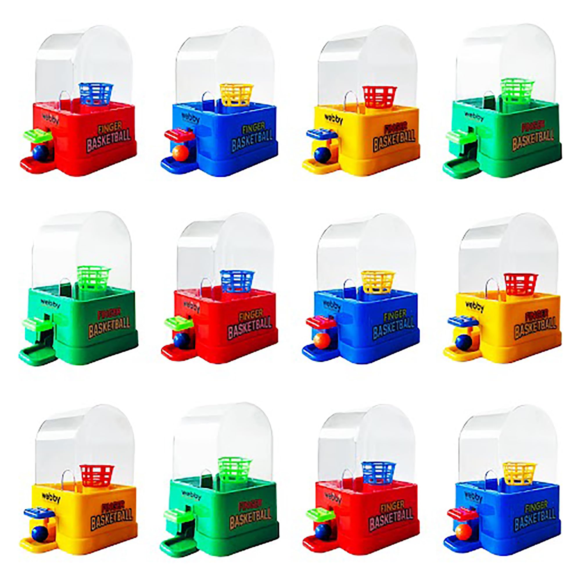 Mini Finger Basketball Shooting Game For Kids|Party Favors|Small Game Toy|Toy Ball Sports|Mini Handheld Desktop Table Game|Birthday Return Gift Toy For 4 Years Old Boys (Pack Of 12) - Multicolor
