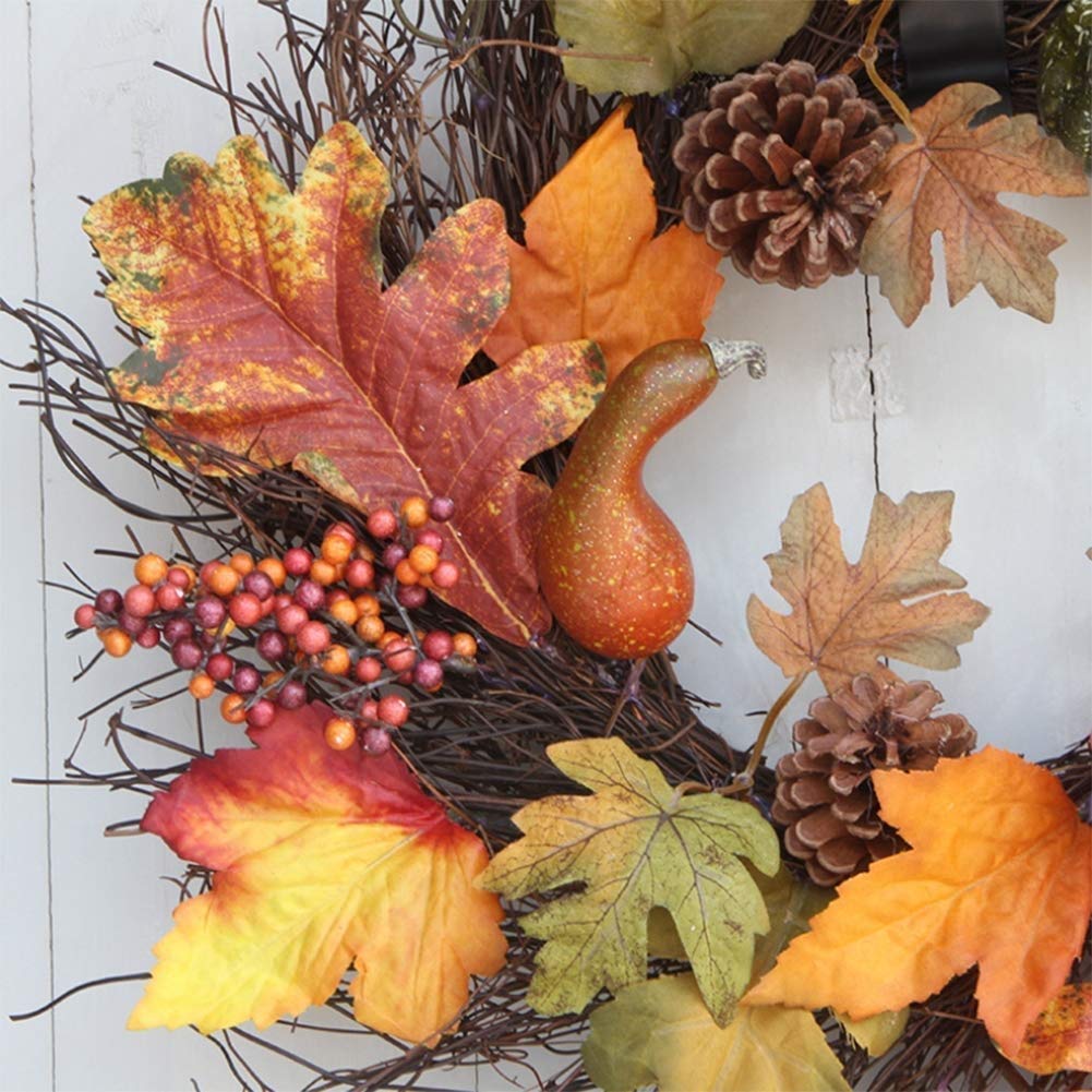 Couronne de Bienvenue Fête de la moisson à la Main américaine blé Oreilles Garland Pendentifs Accueil Thanksgiving Décorations Mise en Page Couronne d'eucalyptus Artificielle