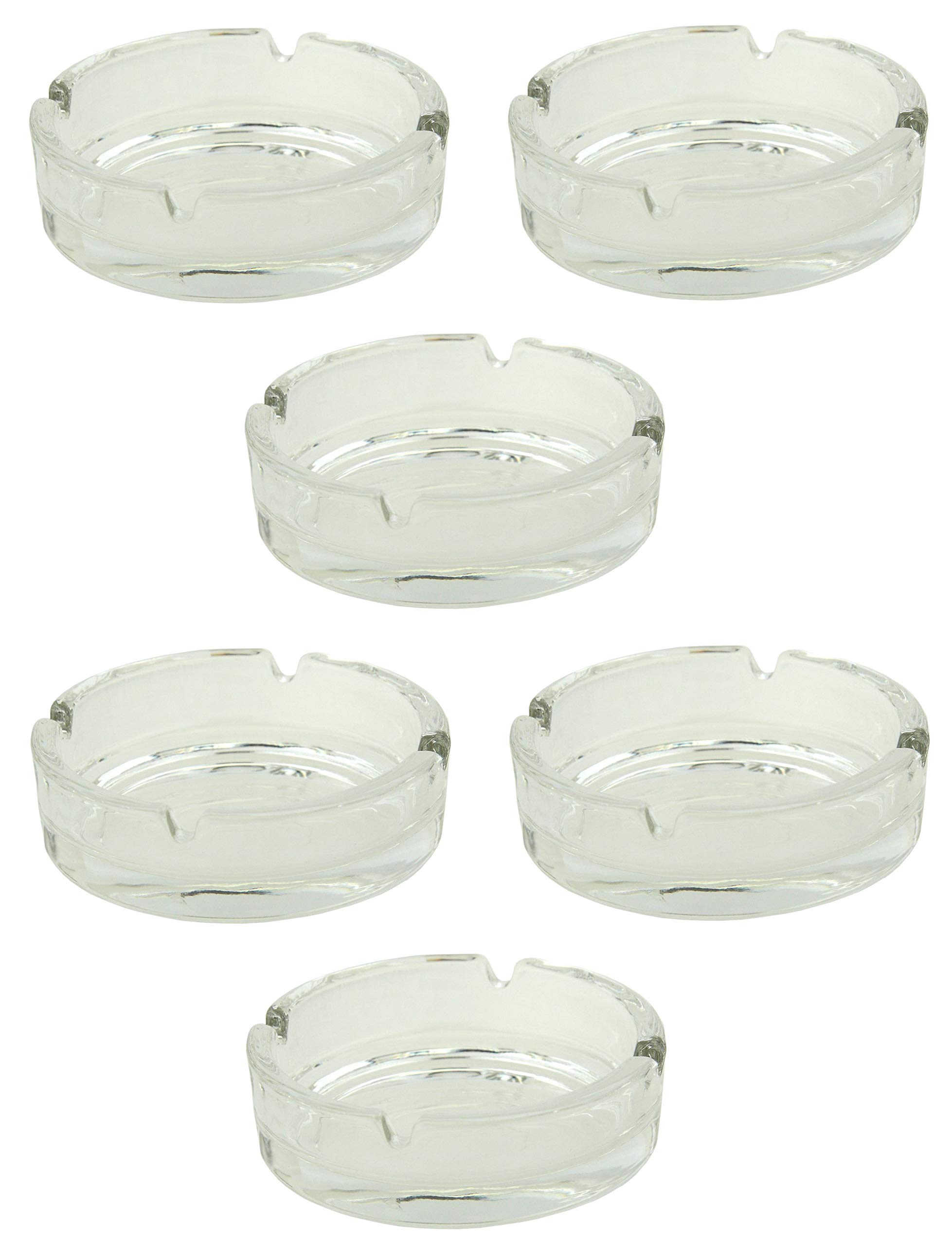 Apollo Clear Glass 11cm Round Ash Tray Ashtray (6)