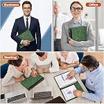 Ovesmusl Cuir 3 Beurre à anneaux 1 Binder rond de pouce convient 200 Feuilles 8.5"x11" Lettre Size Paper, Histoire de la famille de mariage Carnet de notes Couvre feuille libre Organisateur, vert