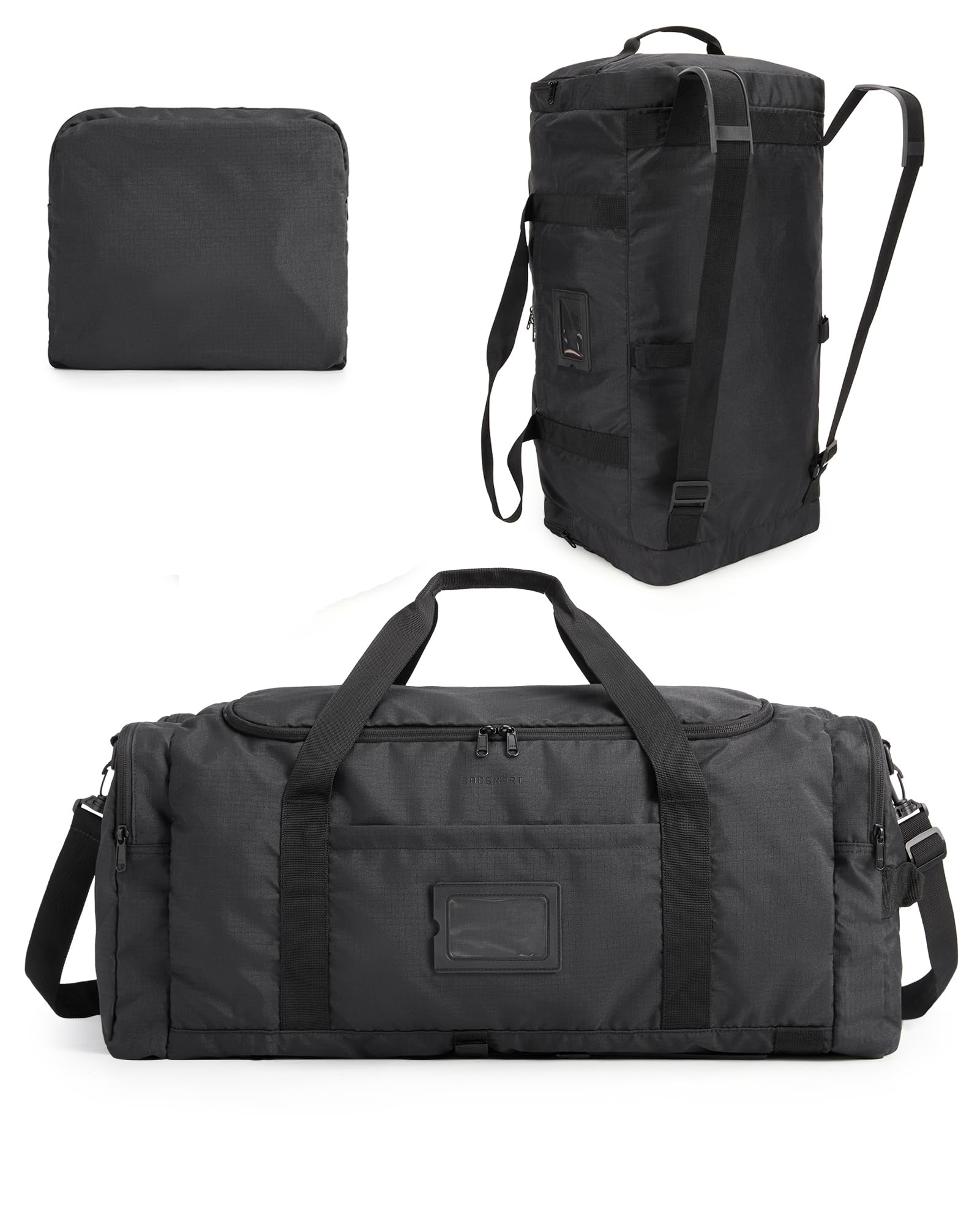 BAGSAMRT 60L Foldable Duffle Bag for Travel Large Travel Duffel Bag for Men 4 in 1 Travel Backpack