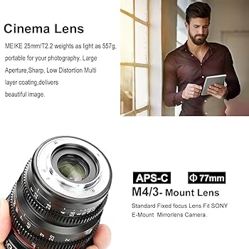 Amazon | Meike 25mm T2.2 大口径広角マニュアルフォーカスプライム