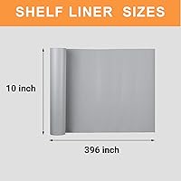 Vista 8 de Revestimientos de estantes para gabinetes de cocina Impermeables: Forro de cajón de 10 pulgadas de ancho gris claro - 10 pulgadas × 33 pies Papel
