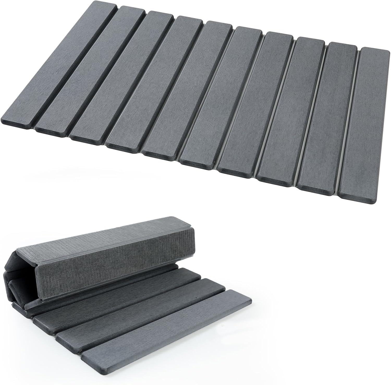 Large Stone Drying Mat for Kitchen Counter, Multifunction Stone Bath Mats for Bathroom, Collapsible Stone Dish Drying Mats, Quick Dry Diatomaceous Earth Drying Stone for Kitchen Counter, 24×16''-Grey