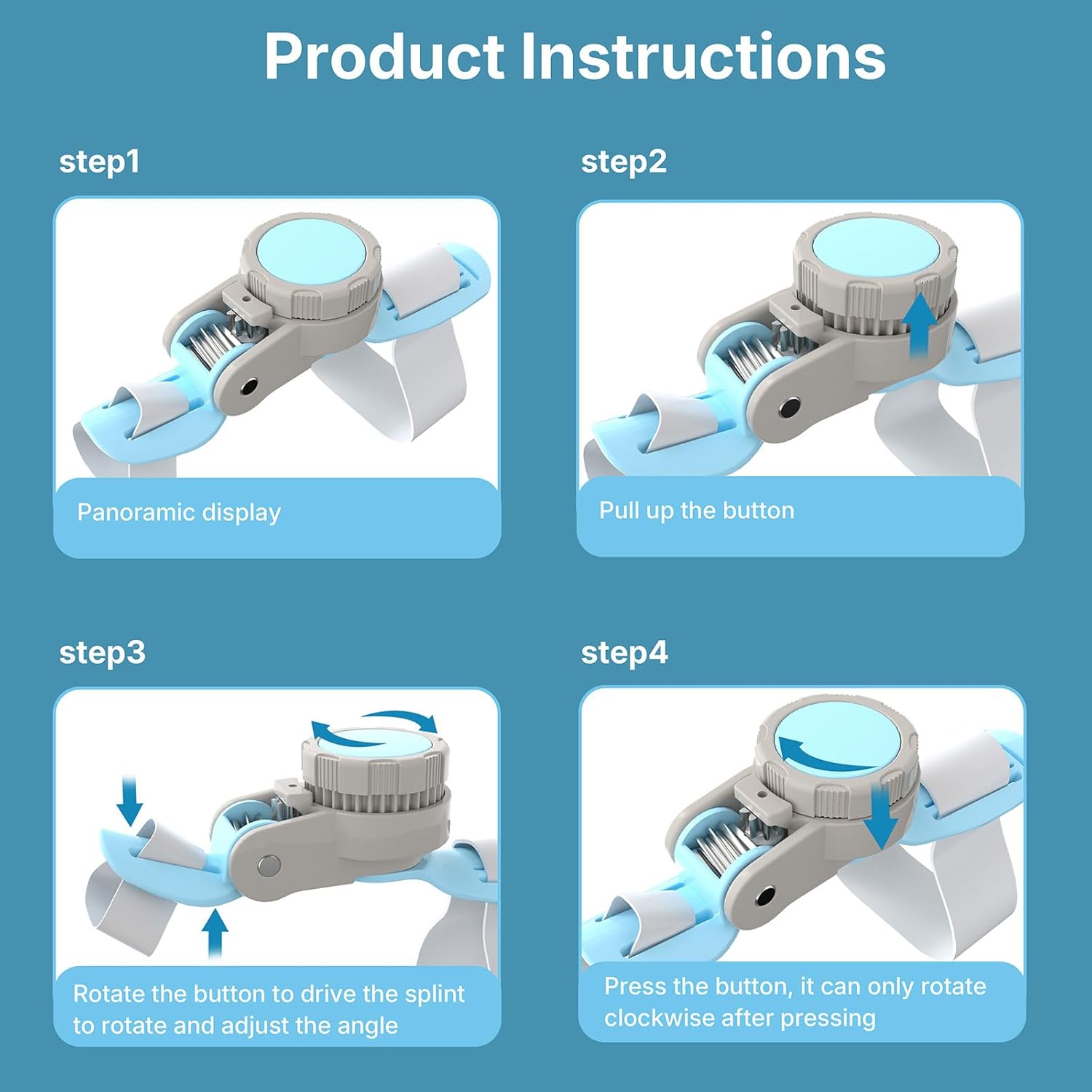 Adjustable Hallux Valgus Corrector Orthopedic Splint with Dual-Direction Knob Steel-Reinforced, Bunion Corrector for Big Toe Spacers, Hammer Toe & Foot Pain Relief for Women/Men