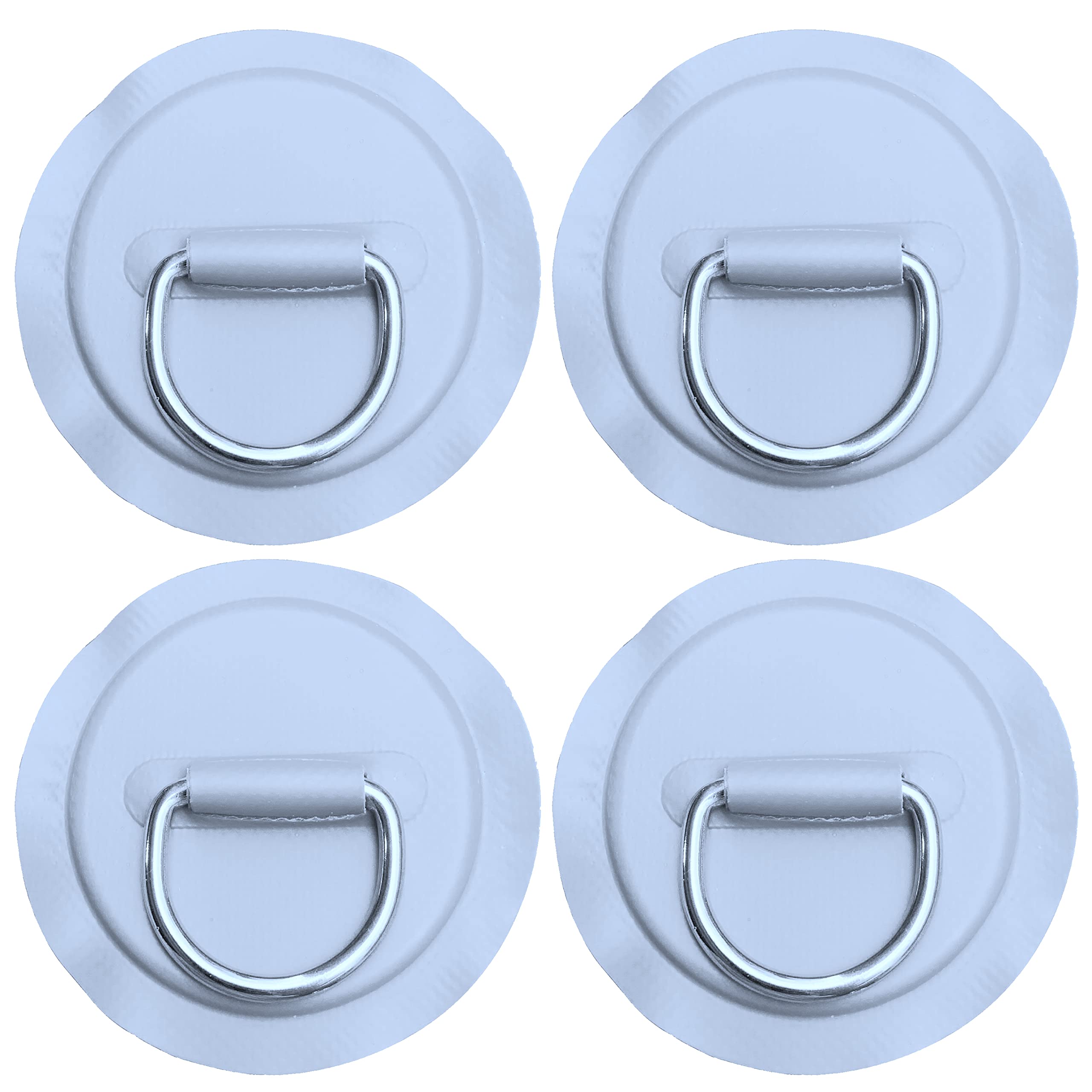 Stainless Steel D Ring Patch for Inflatable Boat Kayak Dinghy SUP, D-Ring PVC Patch Stand-Up Paddleboard Pad Accessories, NO Glue Included