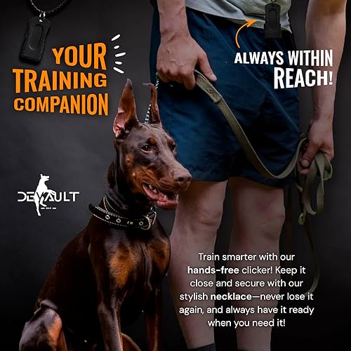 Miniatura 6 de Devault Gear Black Dog Clicker with Necklace - Clickers for Pet Training - Dog Training & Behavior Aids Easy to Carry with You Anywhere - Teach Your