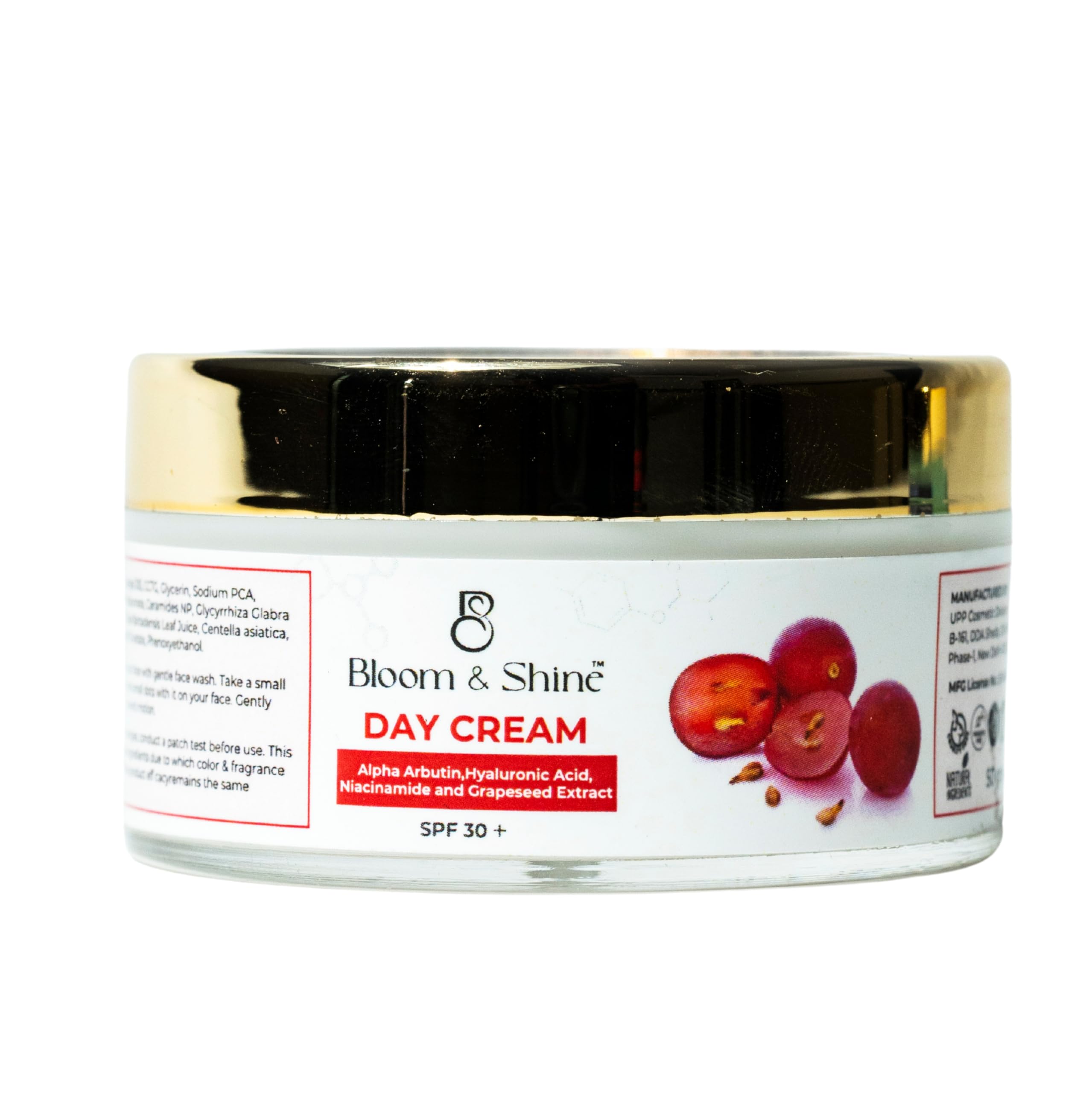 Day Cream For Fairness with SPF 30+ & Alpha Arbutin, Niacinamide and Grapeseed Extract | Face Cream For Instant Lightening | No White Cast | Lightweight | Safe | Broad Spectrum Protection