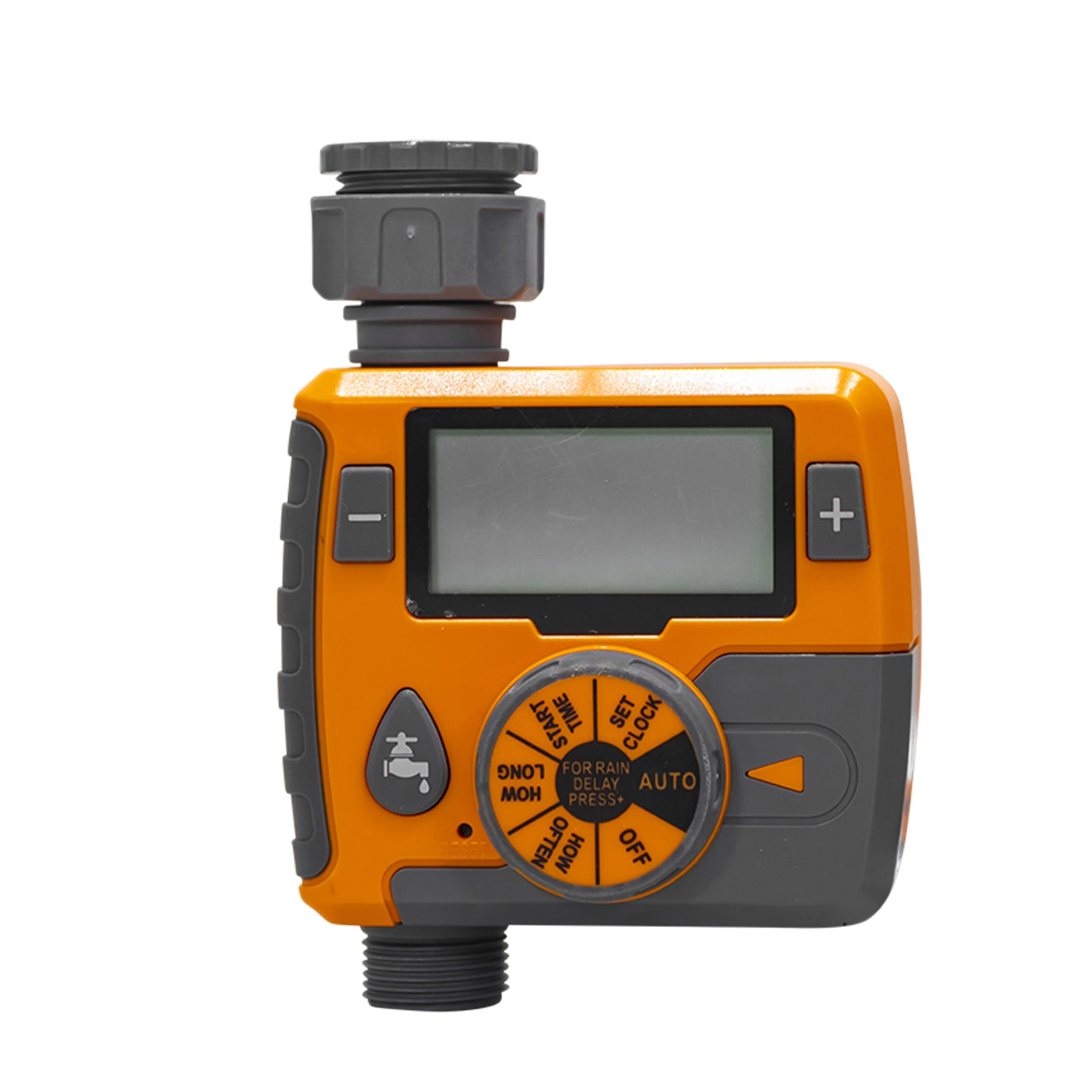 RURIS DIG612 - Programador de riego Digital (Pantalla LCD, Temporizador, 1-360 min, frecuencia 6h-7 días, presión 4-6 Bar, Reductor G3/4 y Adaptador G1 Incluido