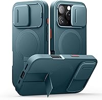 Vista 46 de SURITCH Funda para iPhone 14 Pro Max con cubierta magnética para cámara deslizante y soporte ajustable, compatible con MagSafe, funda protectora